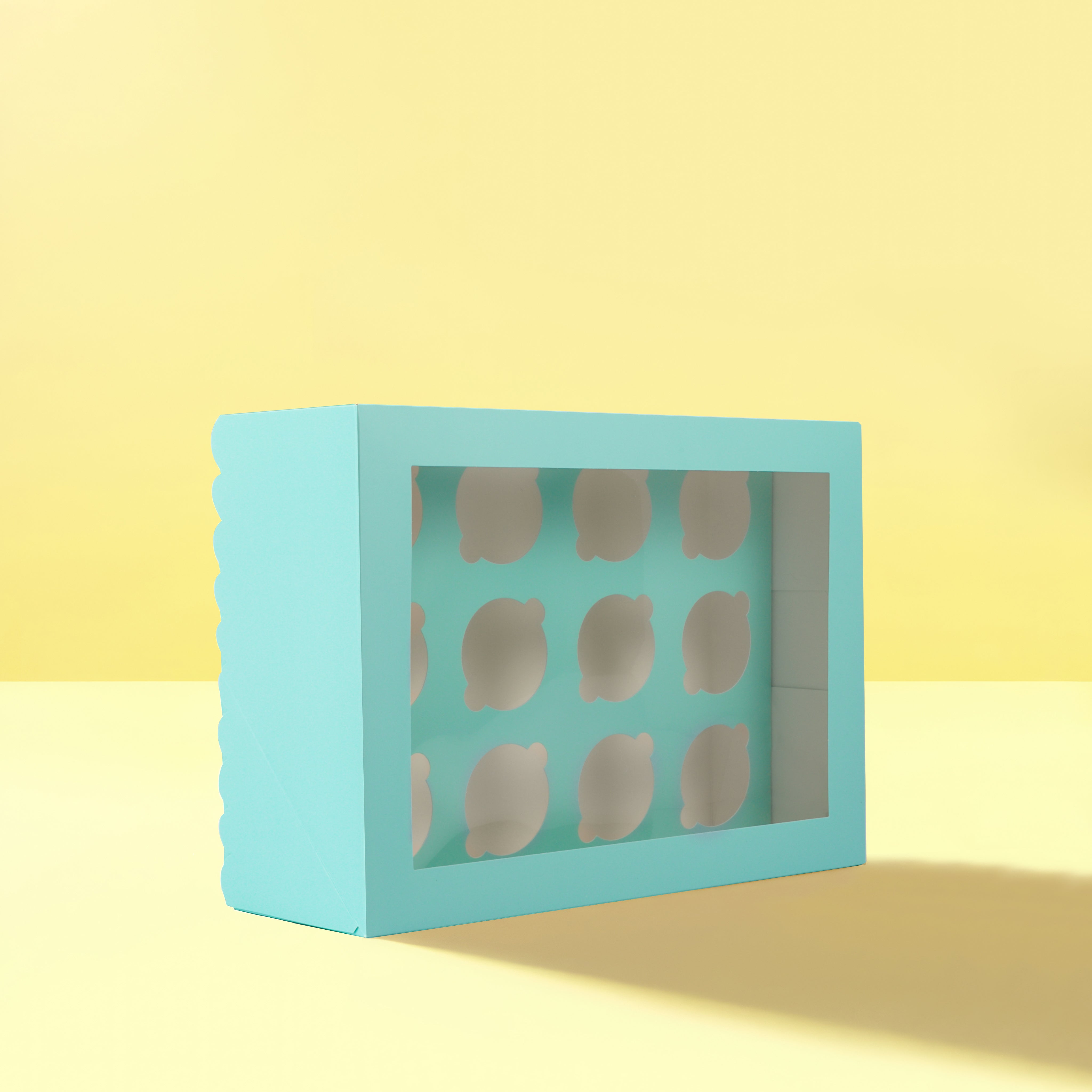 Papyrus Scalloped Tall Cupcake Box 12 Hole Pastel Blue