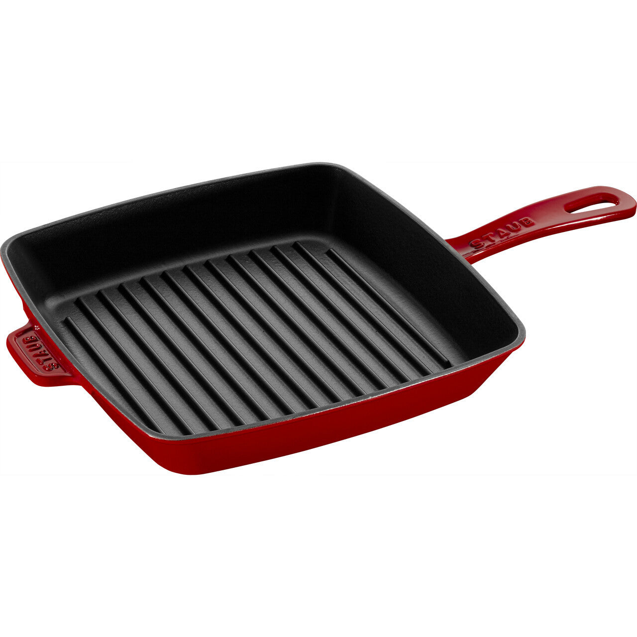 Staub Cast Iron Square Grill Pan 26cm - Cherry Red