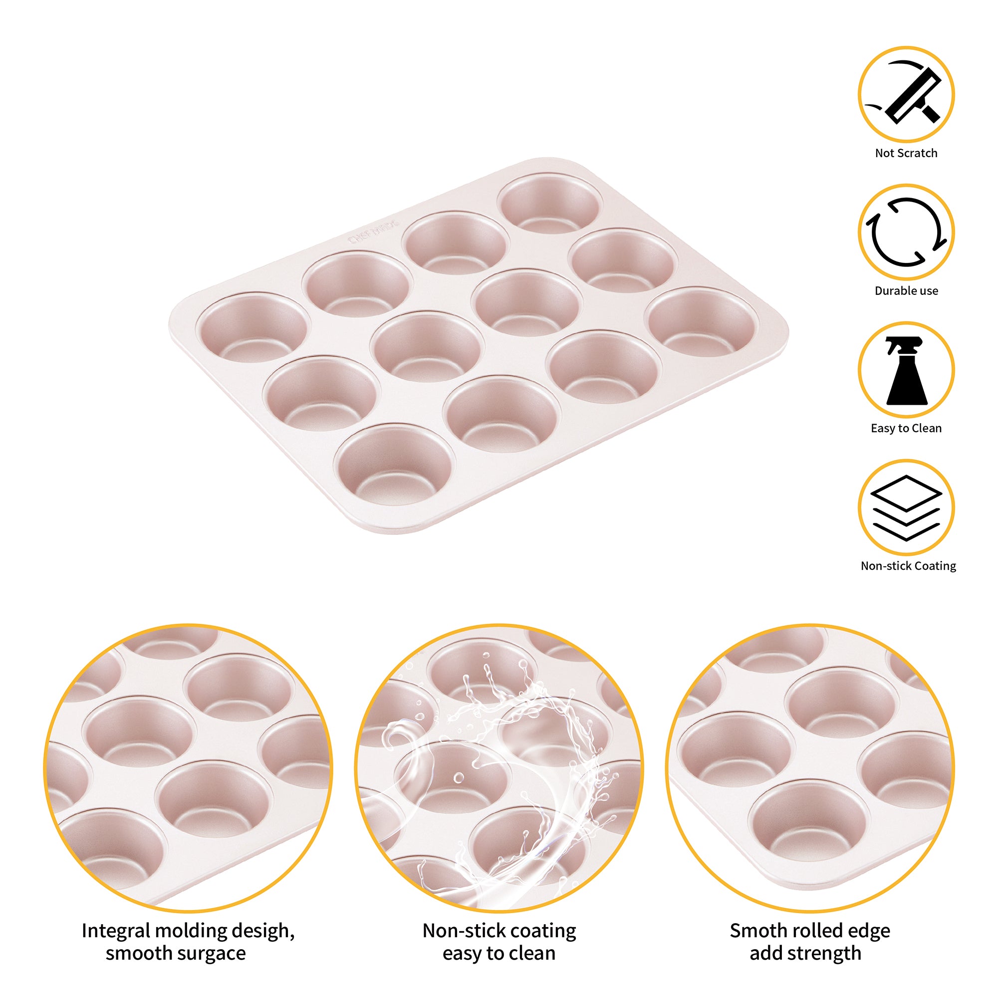 CHEFMADE Muffin Pan 12 Cup (WK9067)