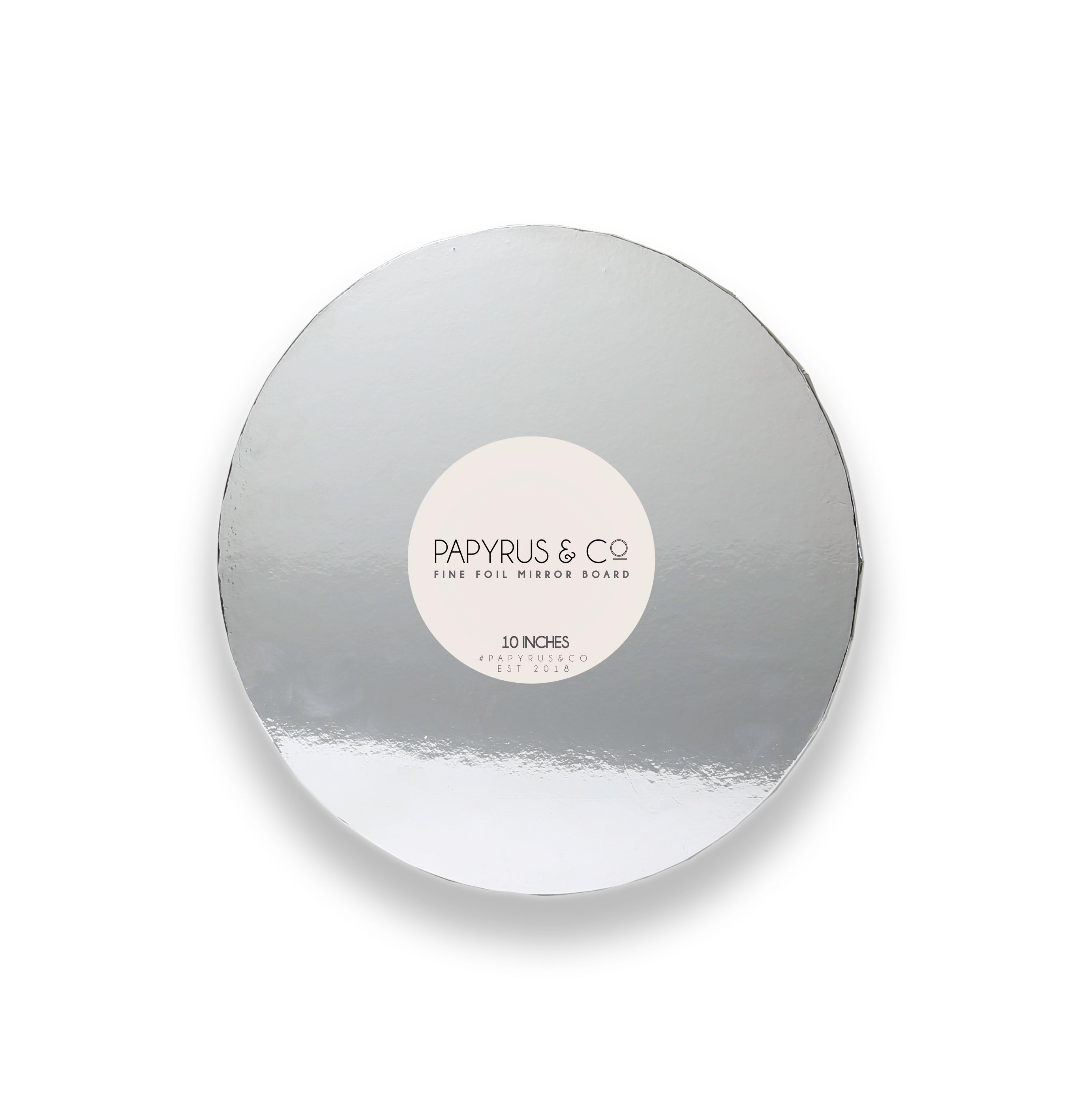 Papyrus Mirror Masonite Cake Board Round Silver 10in