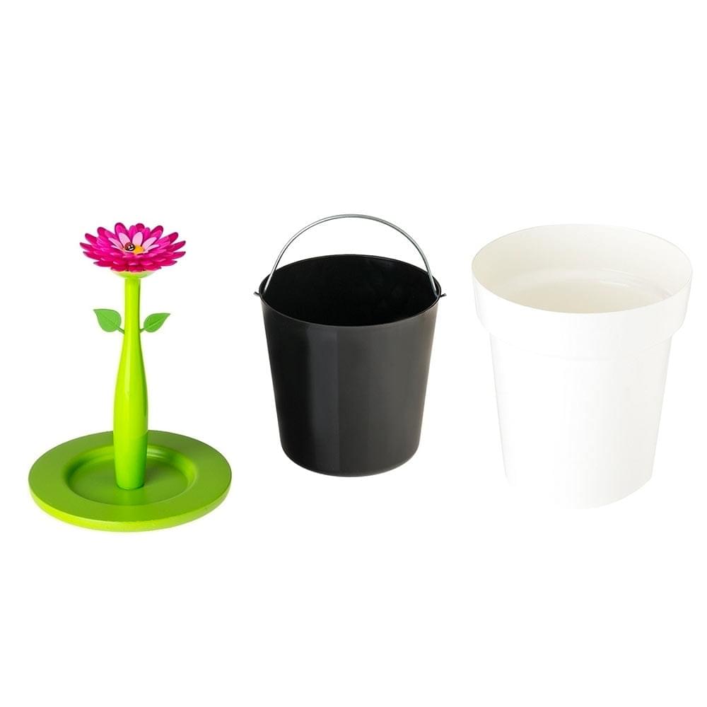 Vigar Flower Power White 3L Bathroom Bin