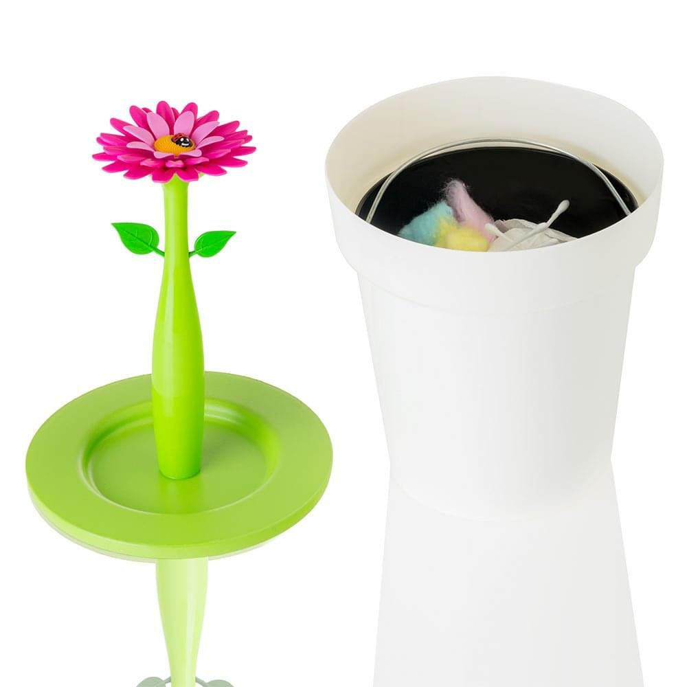Vigar Flower Power White 3L Bathroom Bin