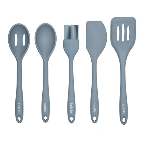 Ladelle Craft Blue Silicone 5pc Utensil Set