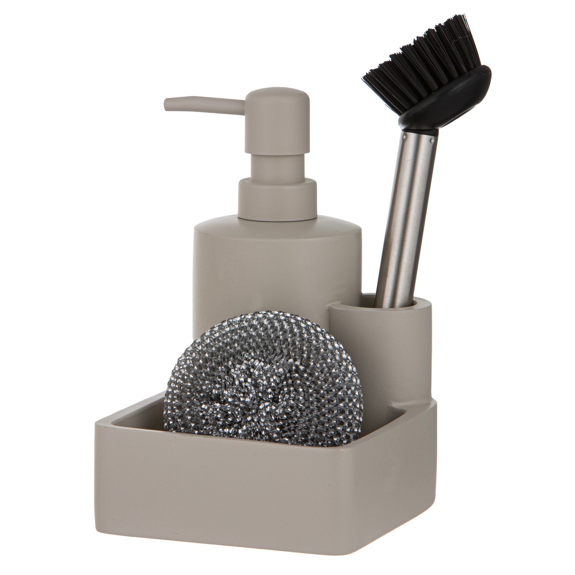 Ladelle Essentials Stone 3pc Kitchen Cleaning Set