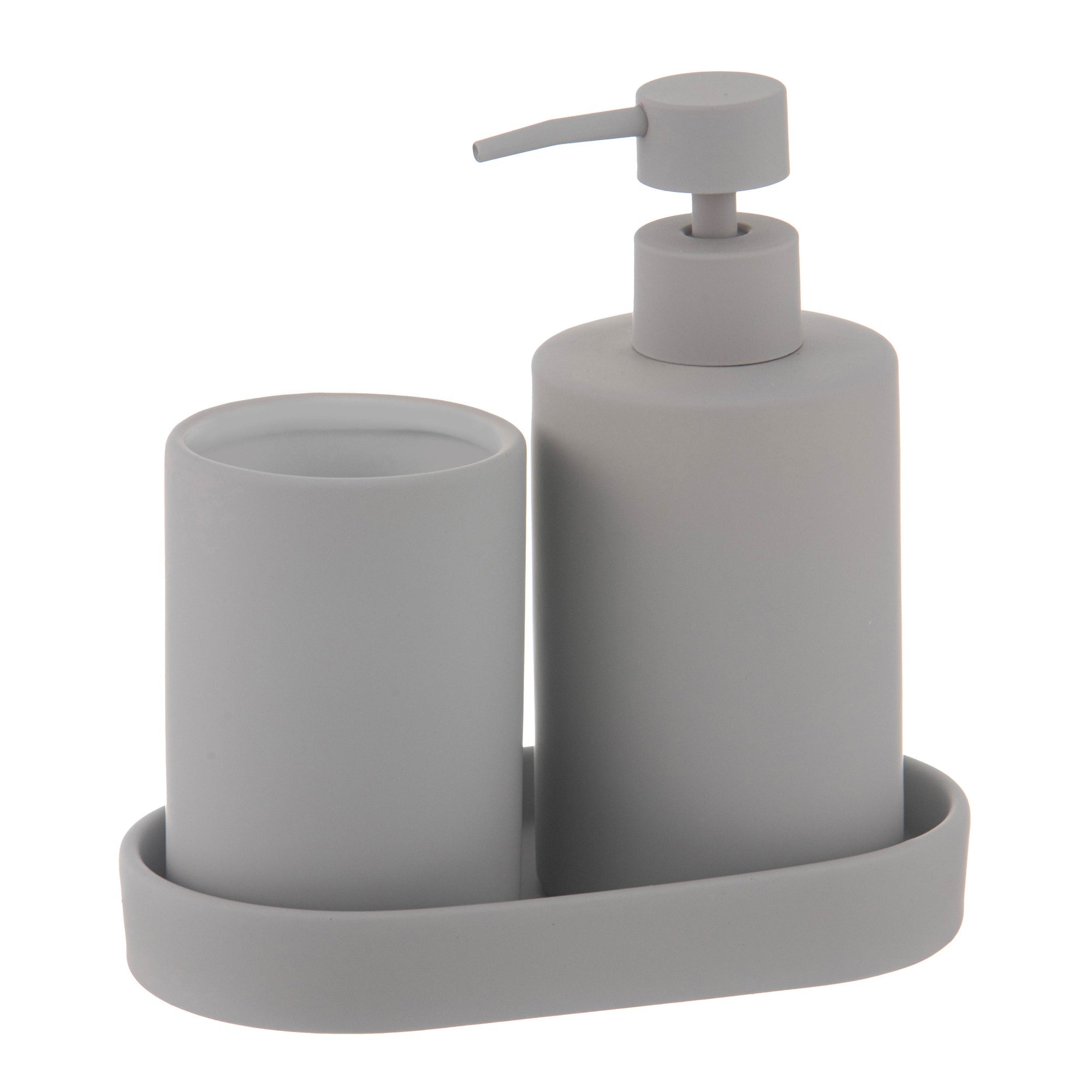 Ladelle Essentials Stone 3pc Bathroom & Kitchen Set