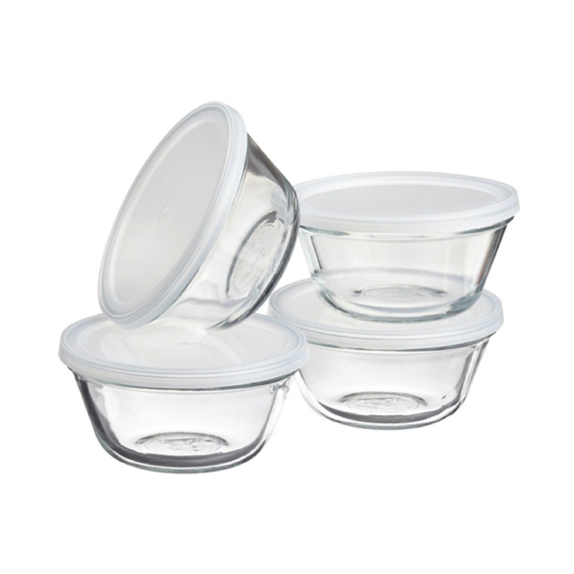 Anchor Hocking Custard Cups - 8 Piece Set with Plastic Lids (4 x 178mL)