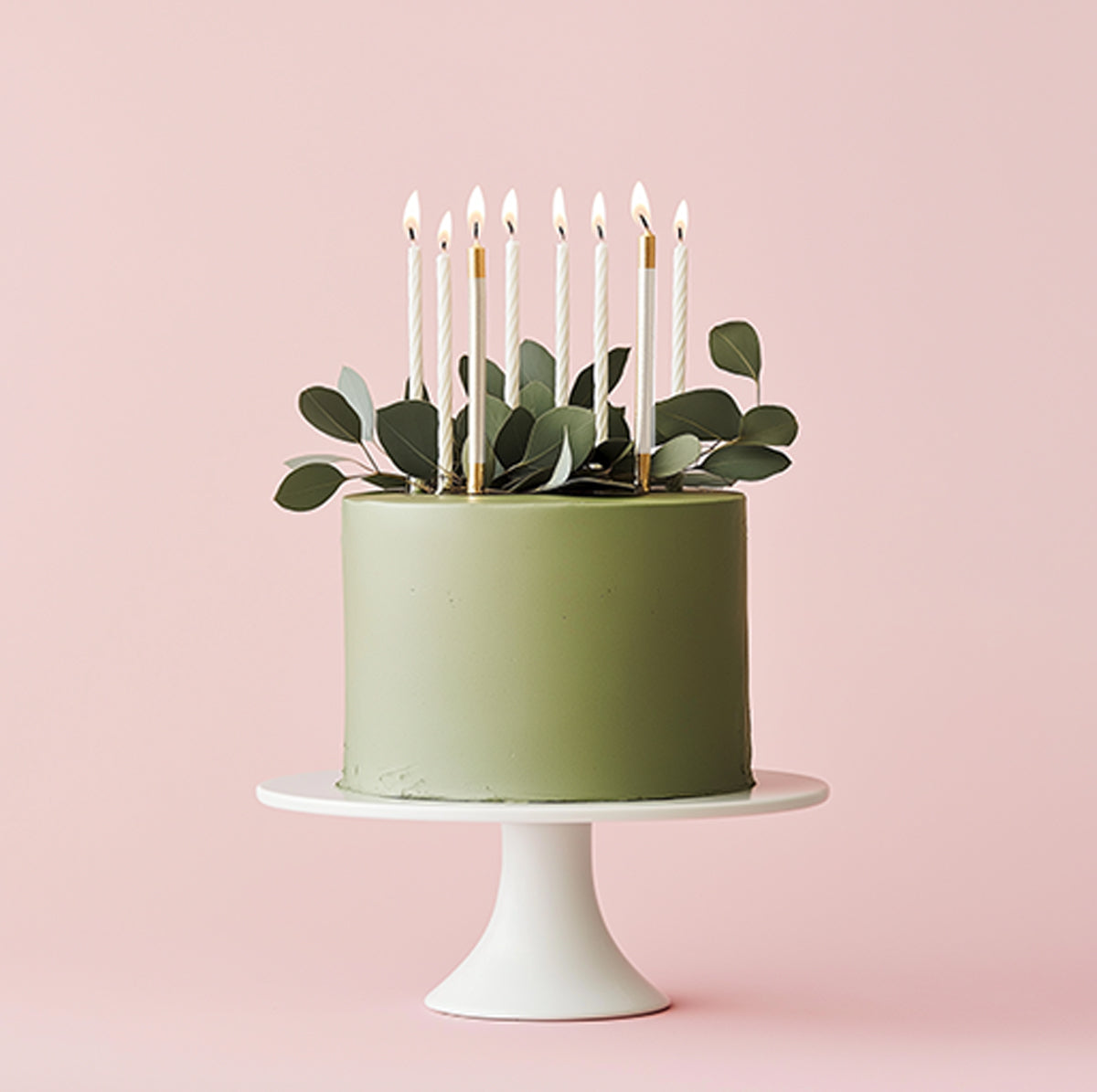 Cake & Candle Double Dipped Cake Candles Gold & White 15cm 12 Pack