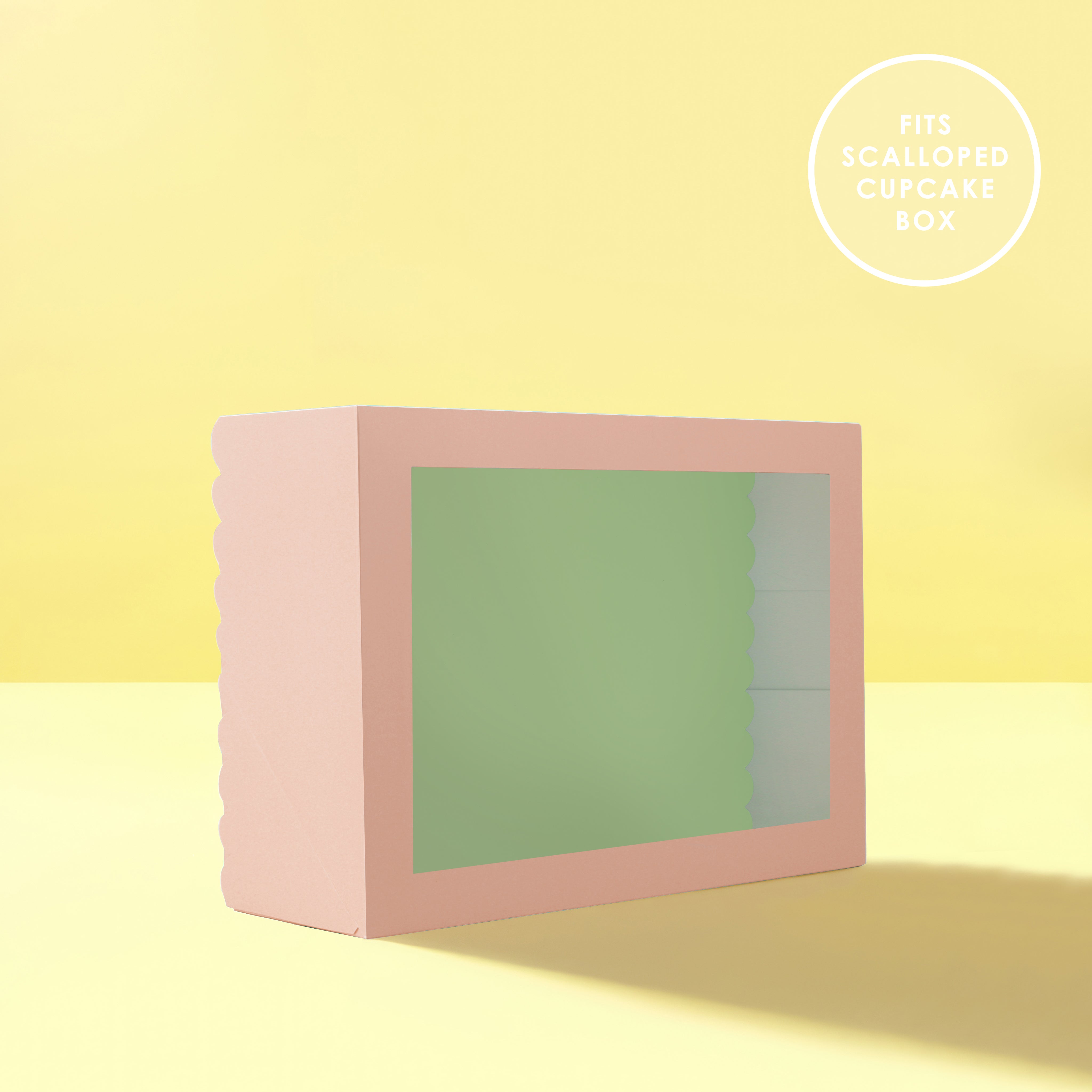 Papyrus Dual-Colour Scalloped Cake Board Rectangle Pink & Green