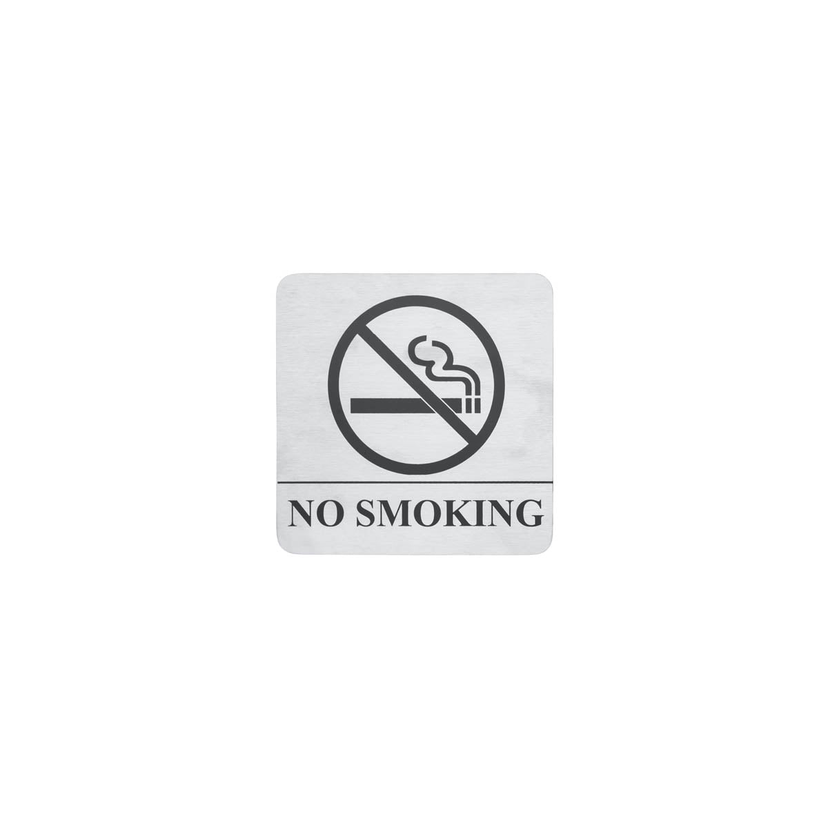Chef Inox Wall Sign NO SMOKING Stainless Steel 130x130mm Pack of 2