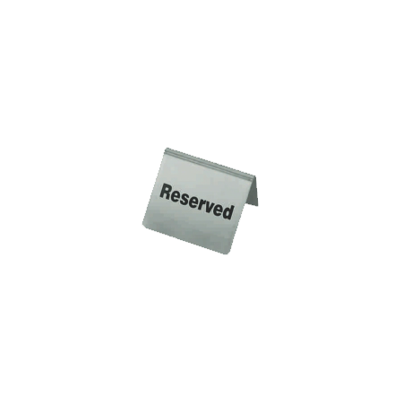 Chef Inox Table Sign RESERVED Stainless Steel 63x55mm Pack of 10