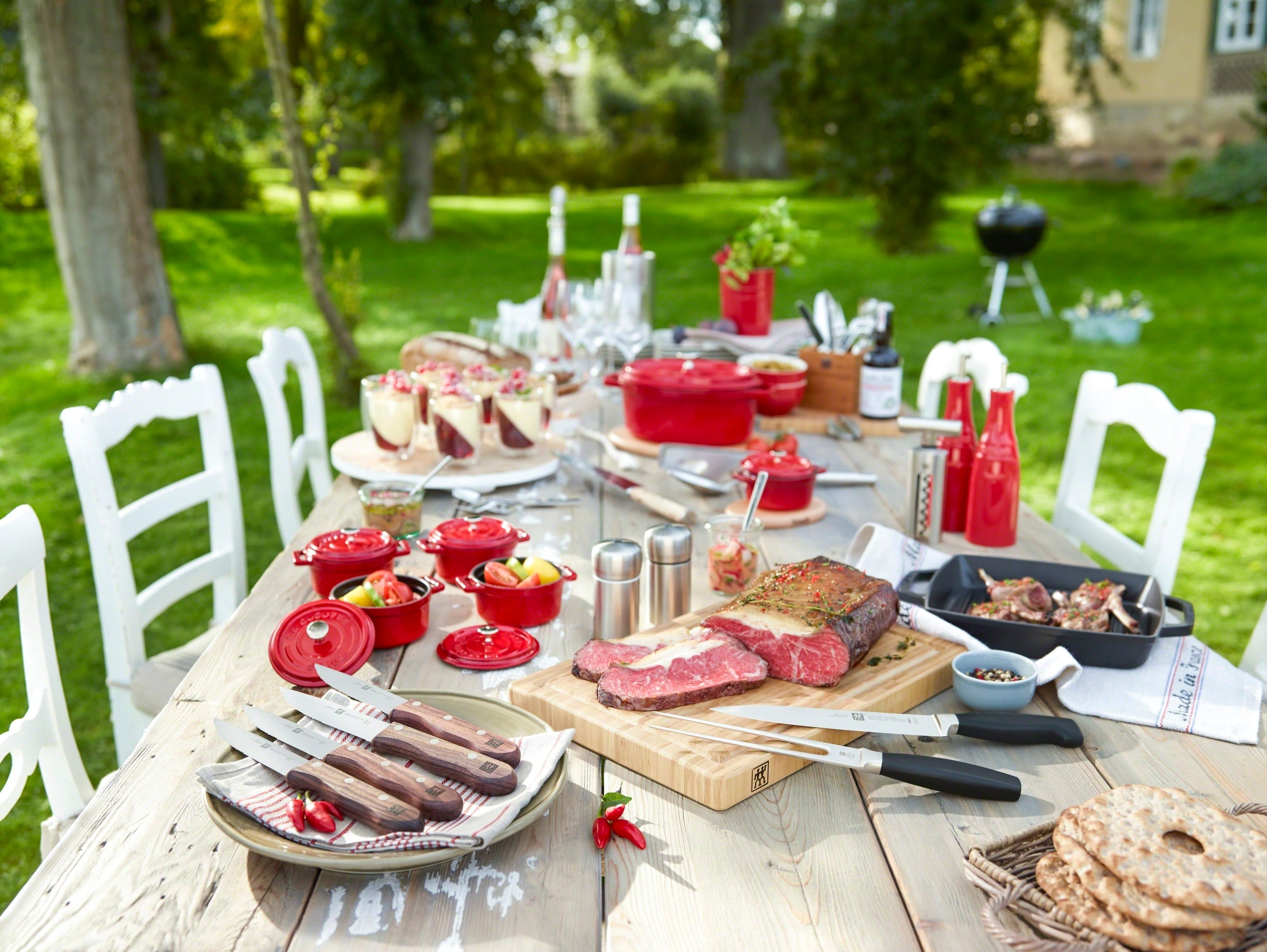 Staub Round Cocotte - 28cm Cherry Red