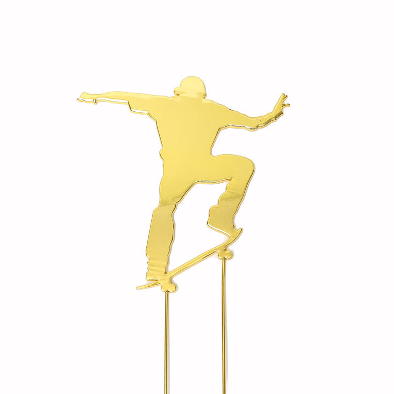 Sugar Crafty Gold Plated Cake Topper Skater