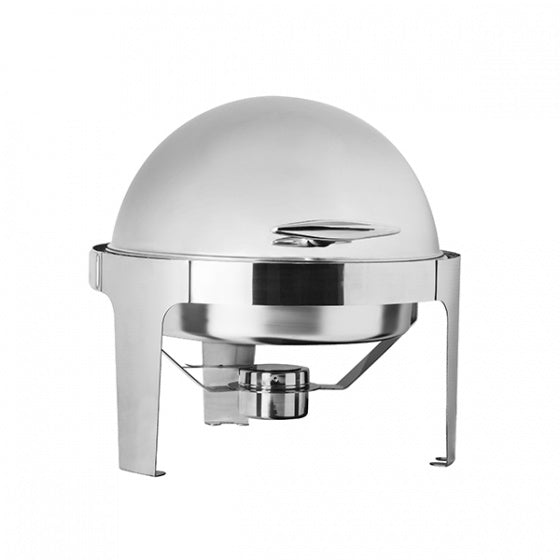 Trenton Deluxe Round Roll Top Chafer (475mm - Silver) (Set)