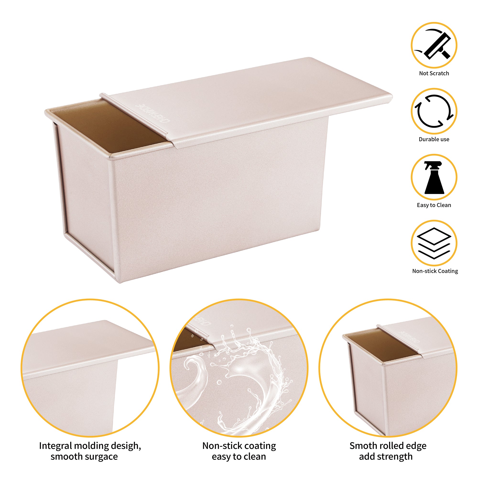 CHEFMADE Loaf Pan with Lid 450g 21cm (WK9088)