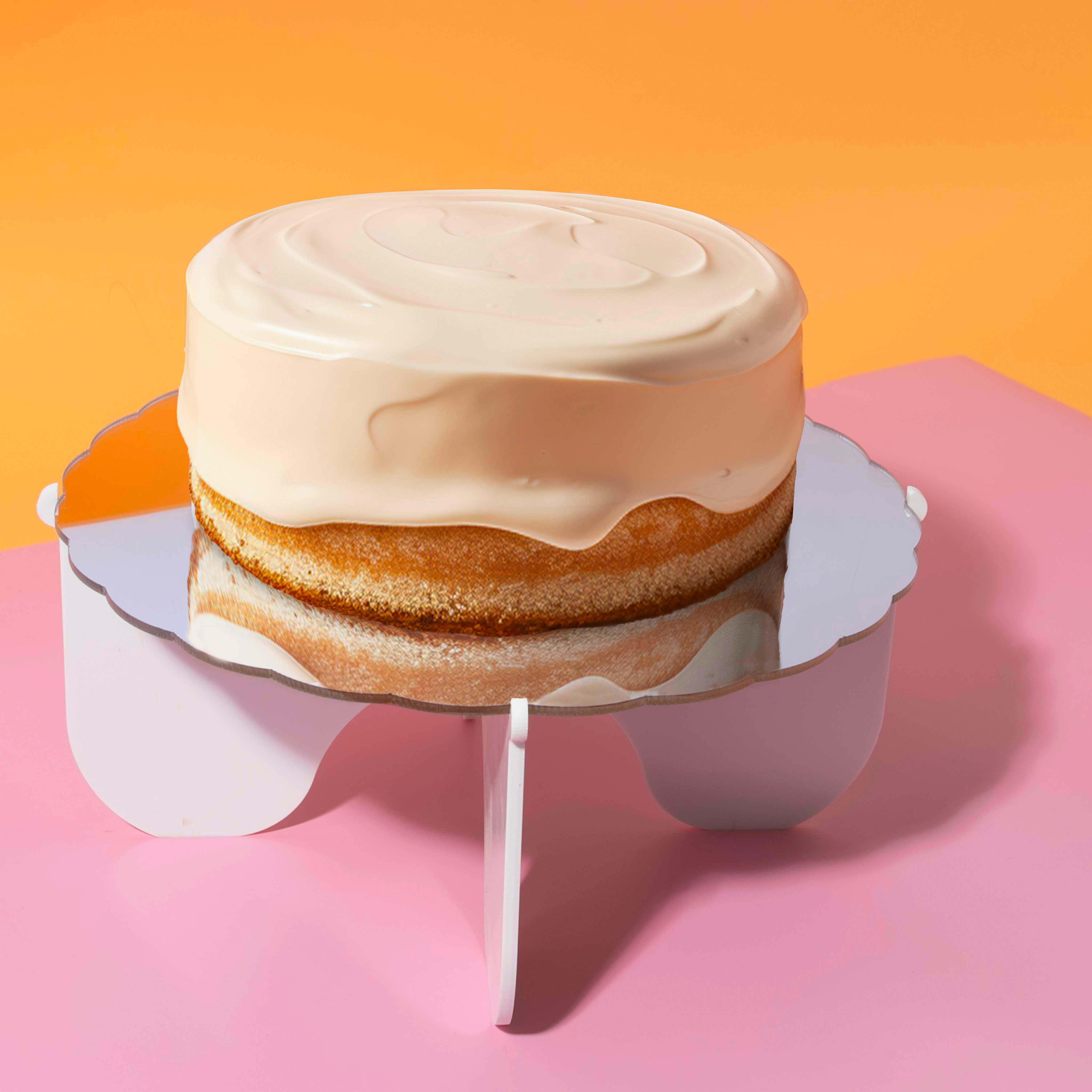 Cake & Candle Plateau Gateau Cake Stand Silver & White 3 Piece