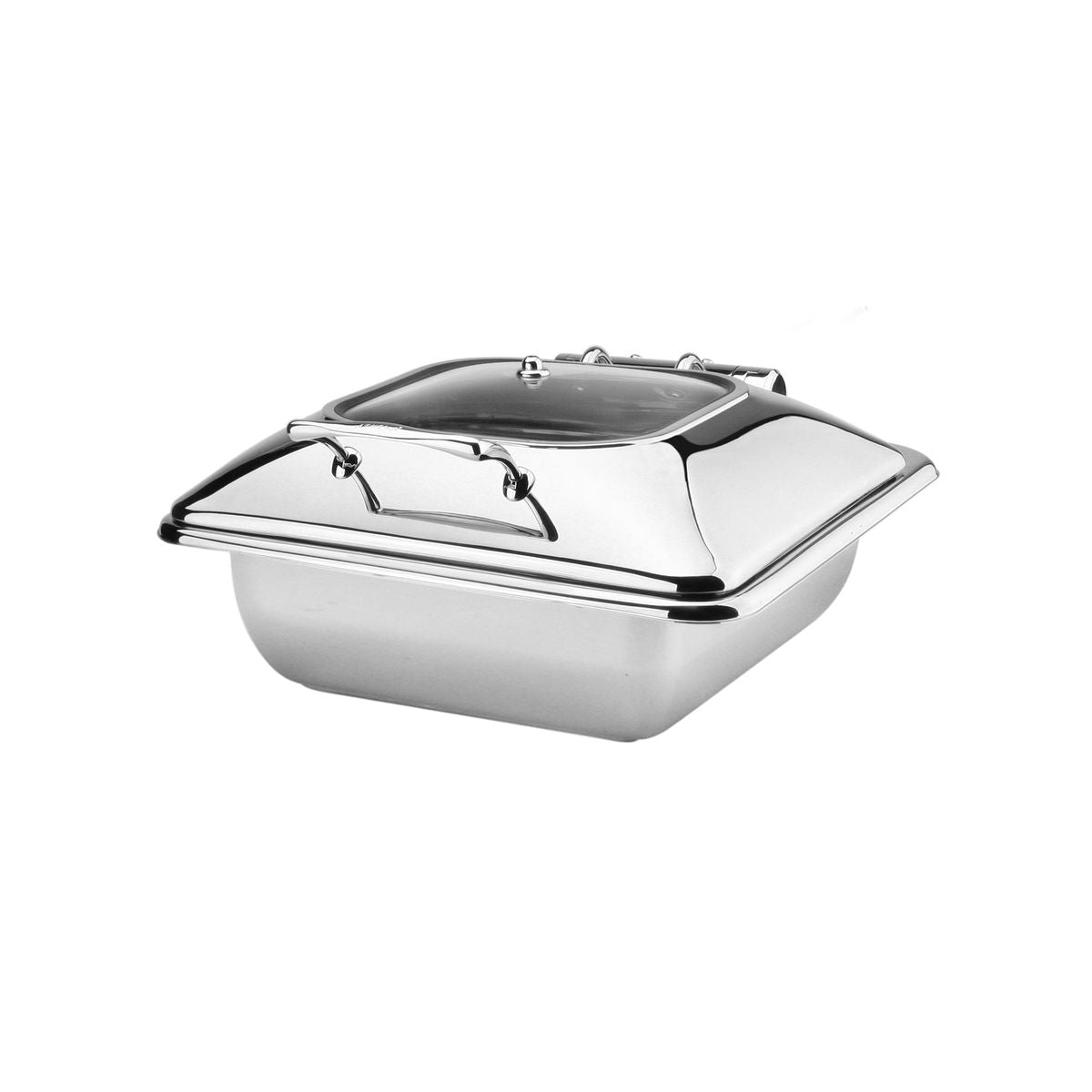 Athena Princess 2/3 GN Rectangular Chafer - Glass Lid (Silver) (Set)