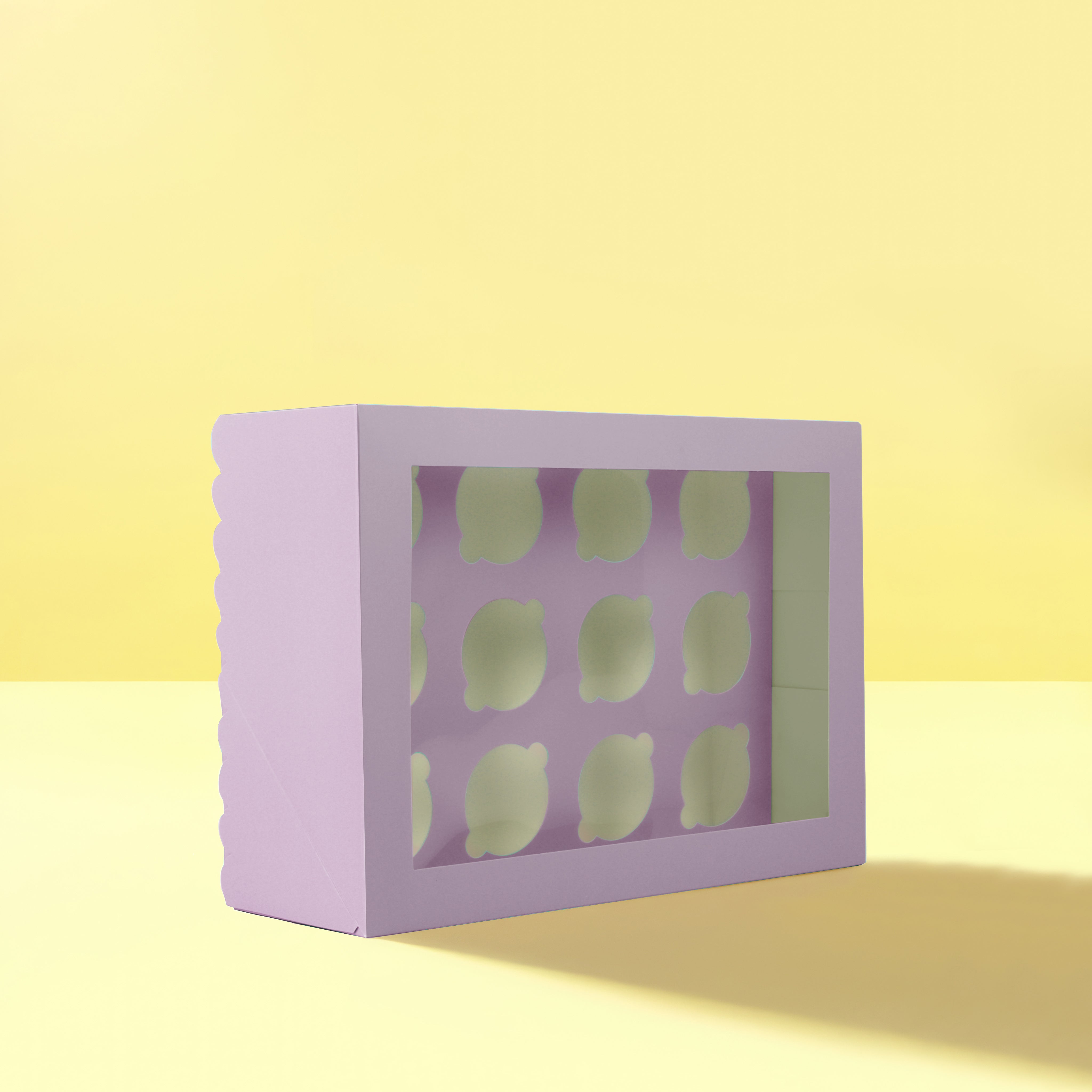 Papyrus Scalloped Tall Cupcake Box 12 Hole Pastel Lilac