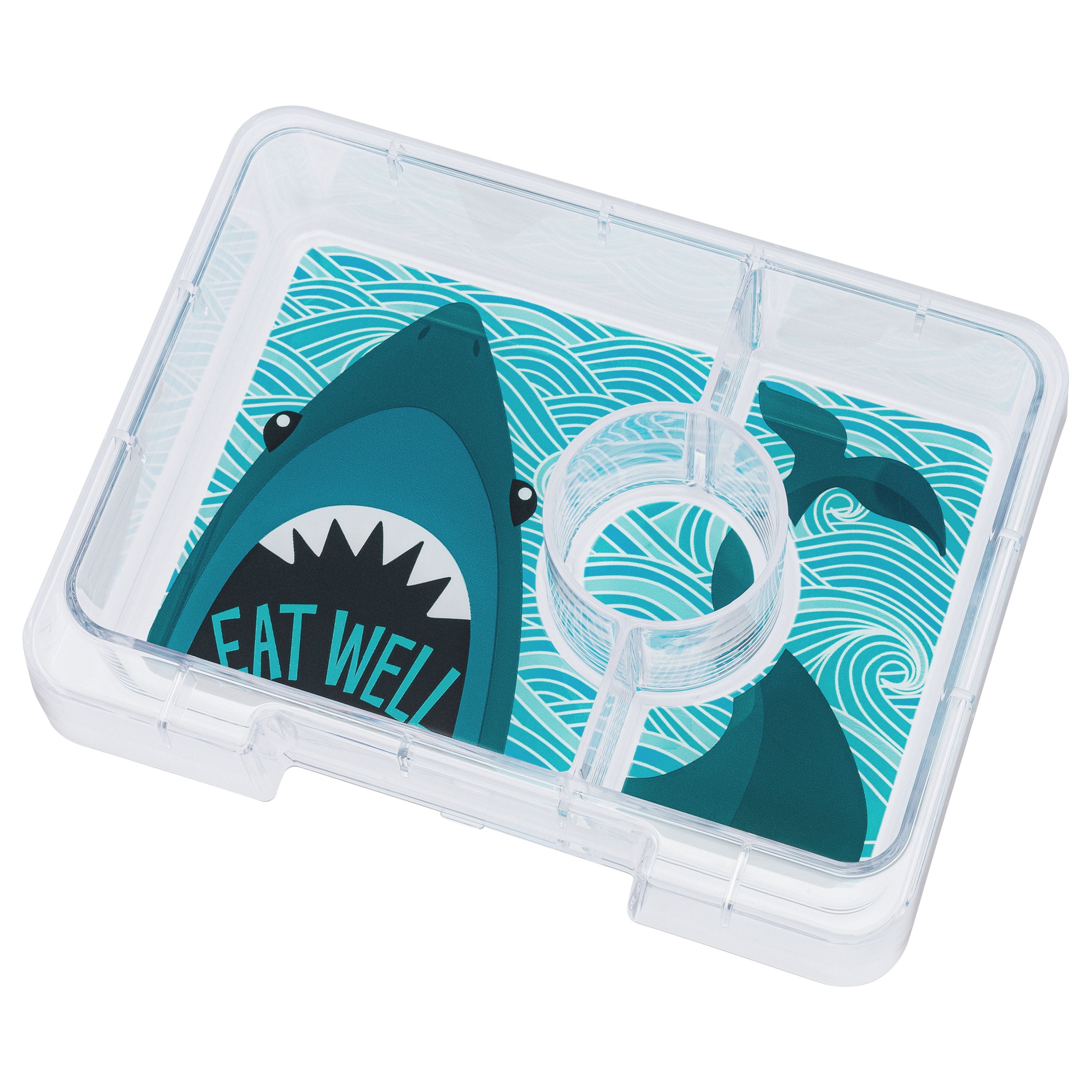 Yumbox 3 Compartment Snack Box (Shark) - Surf Blue
