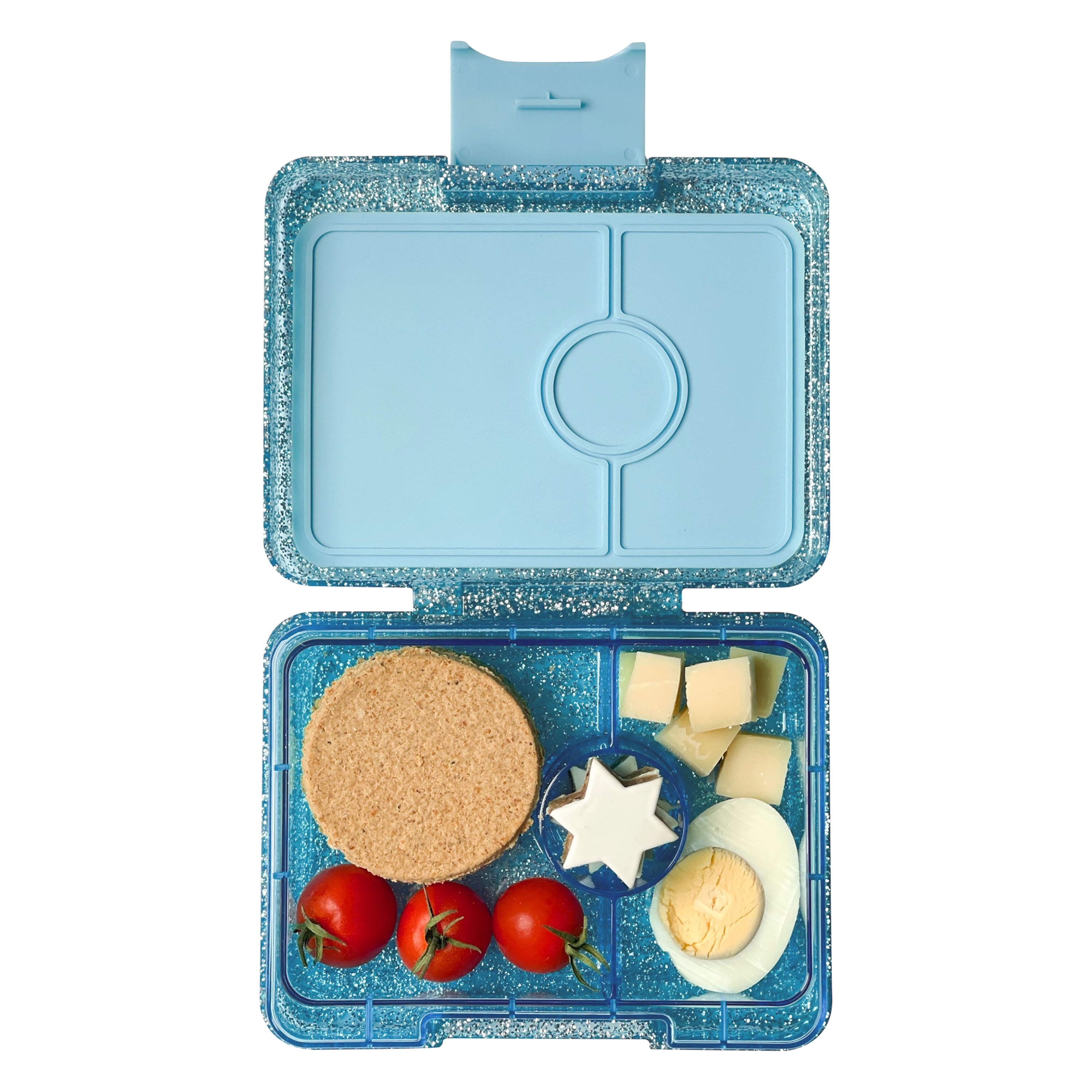 Yumbox 3 Compartment Snack Box (Glitter) - Twinkle Aqua