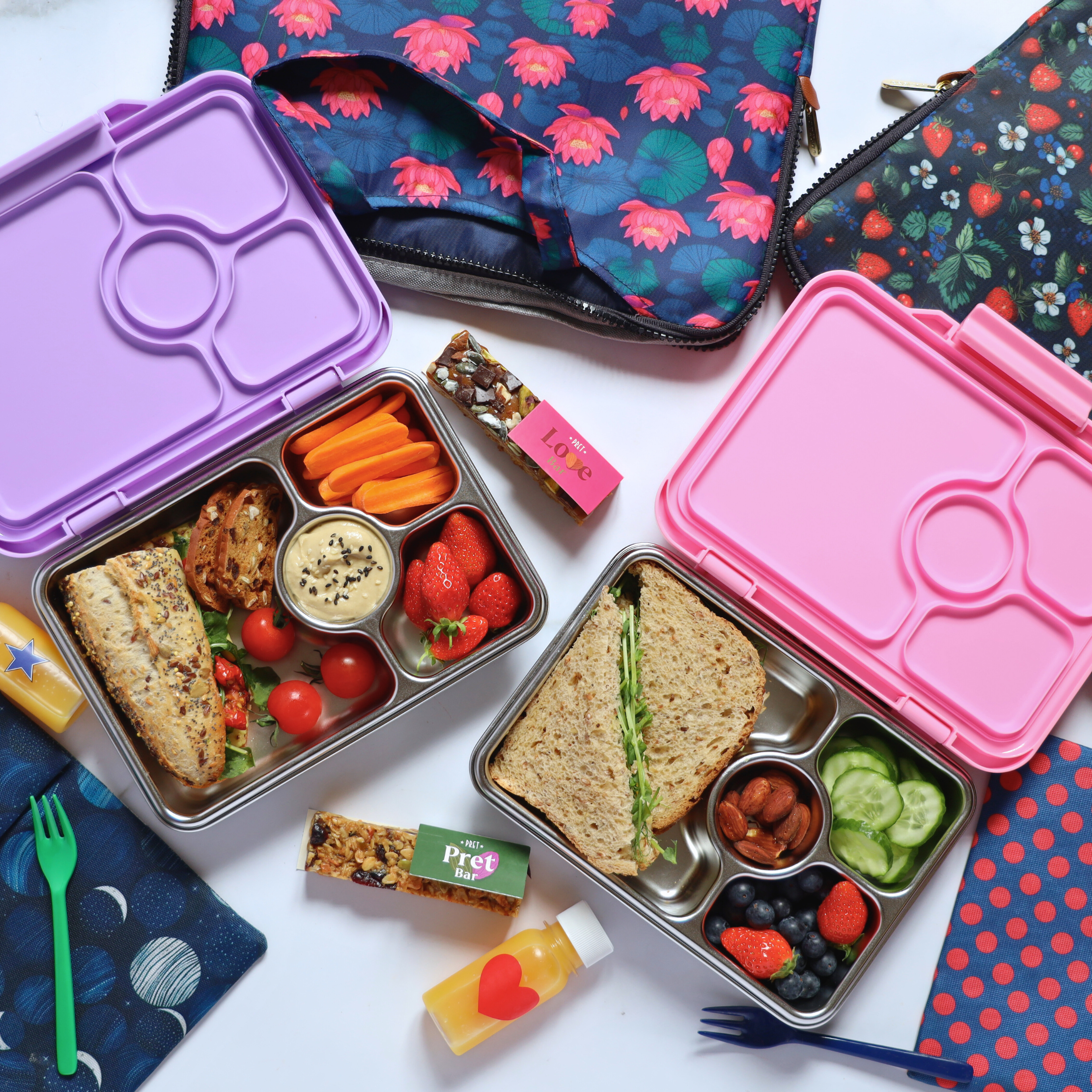 Yumbox Pret S/s 4 Compartment Bento Box - Versailles Pink