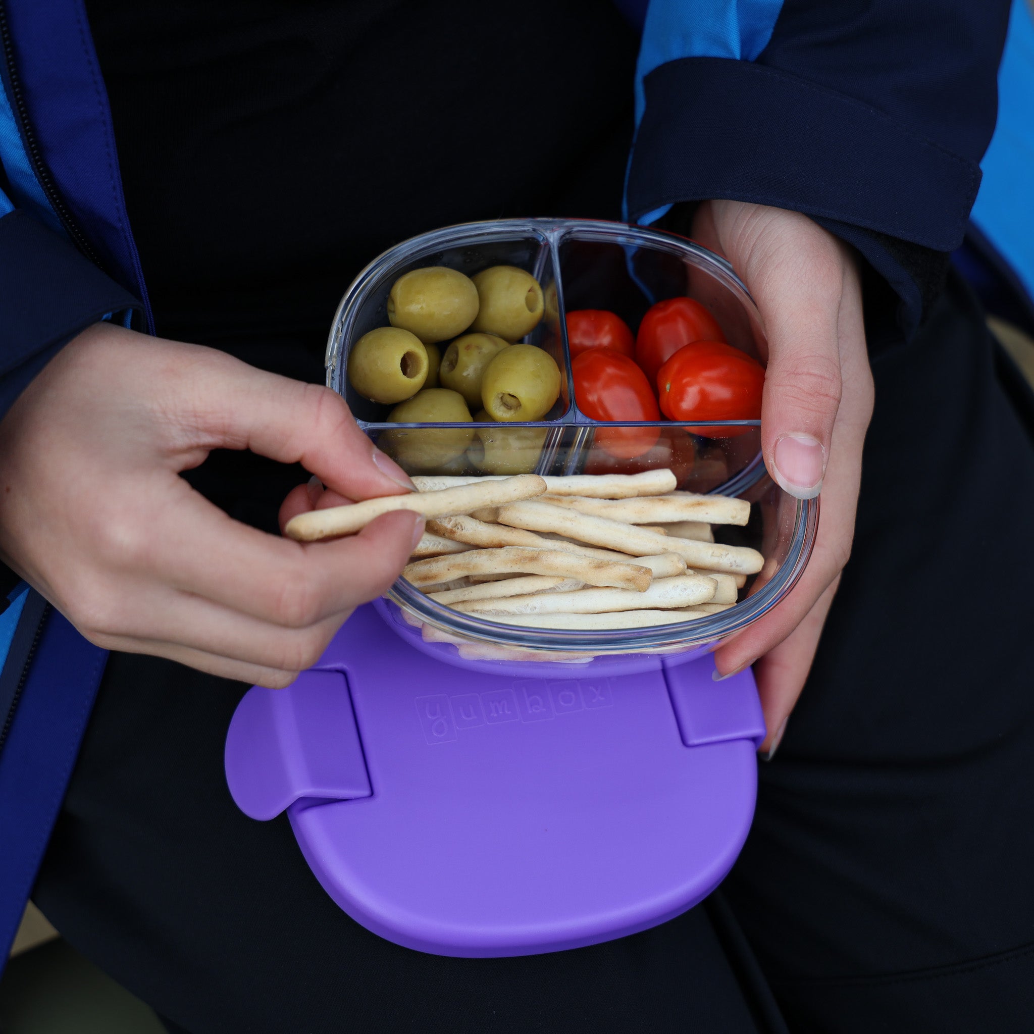 Yumbox 3 Compartment Snack Bowl 384ml - Haze Purple