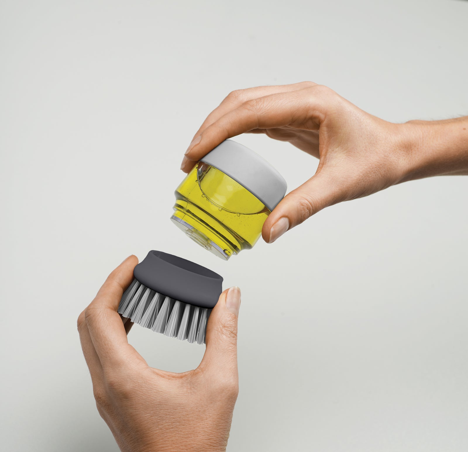 Joseph Joseph Palm Scrub Soap Dispensing Washing-Up Brush With Storage  Stand - Grey