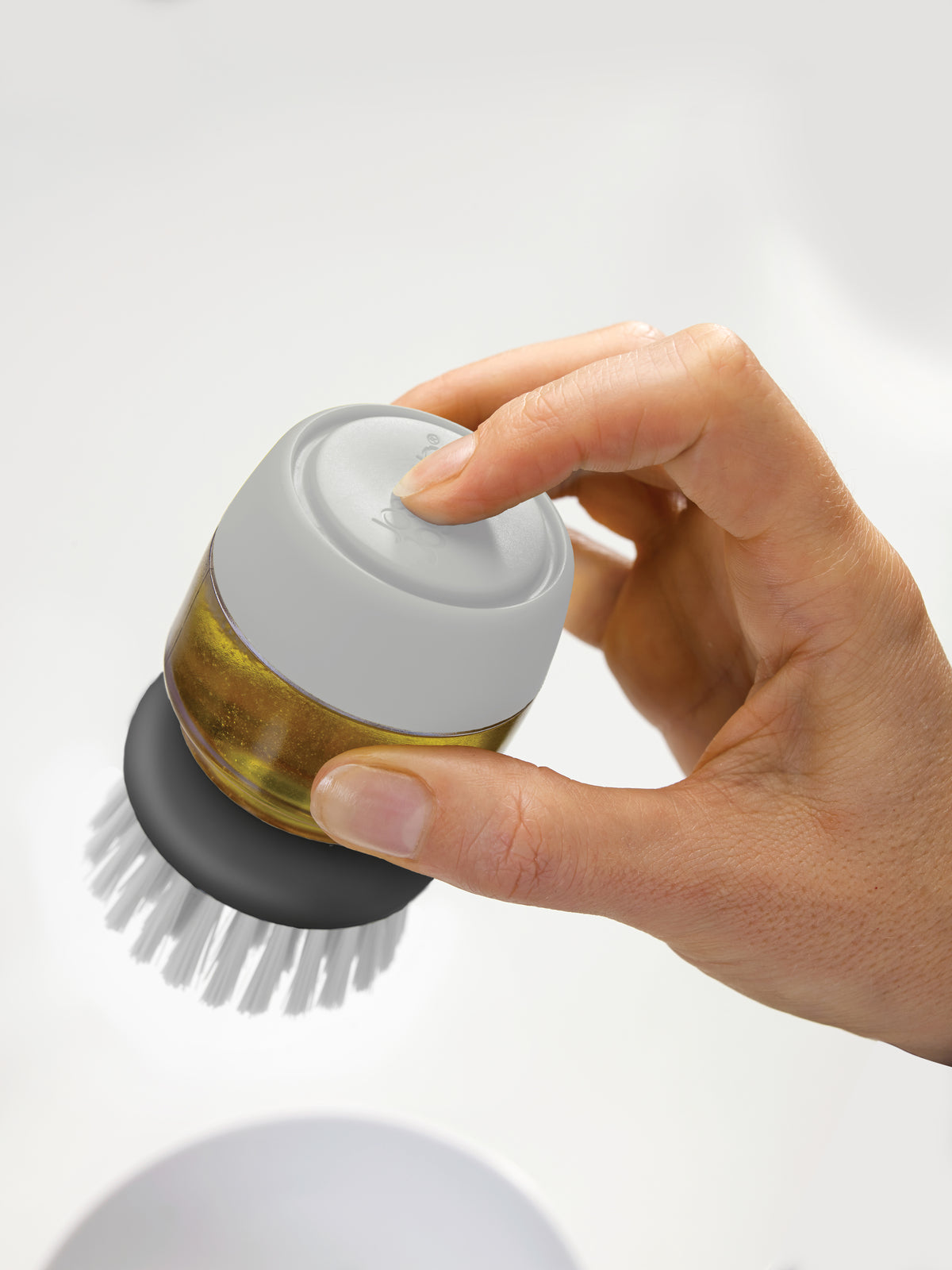 Joseph Joseph Palm Scrub Soap Dispensing Washing-Up Brush With Storage  Stand - Grey