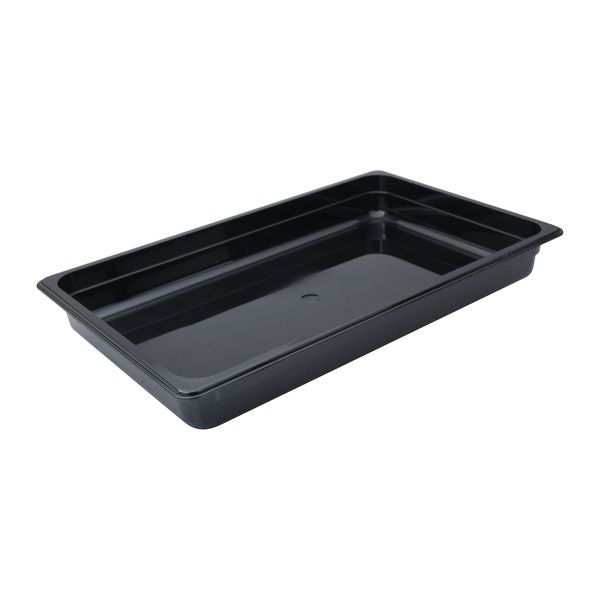 CaterRax 1/1 GN Black Polycarbonate Food Pan (100mm D - 13.02lt)