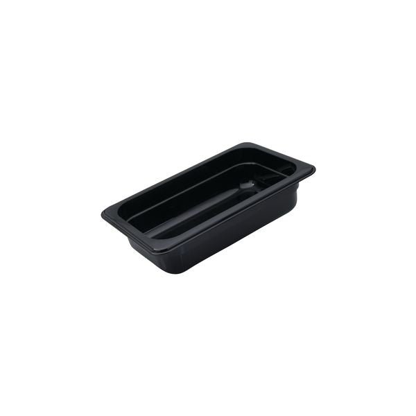 CaterRax 1/4 GN Black Polycarbonate Food Pan (150mm D - 3.72lt)
