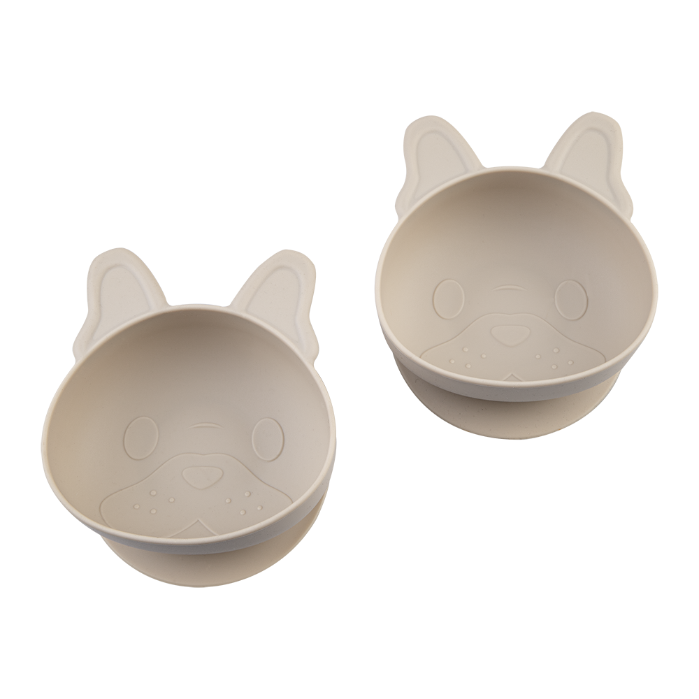 Melii Luxe Silicone Suction Bowl 2 Pack - Bulldog