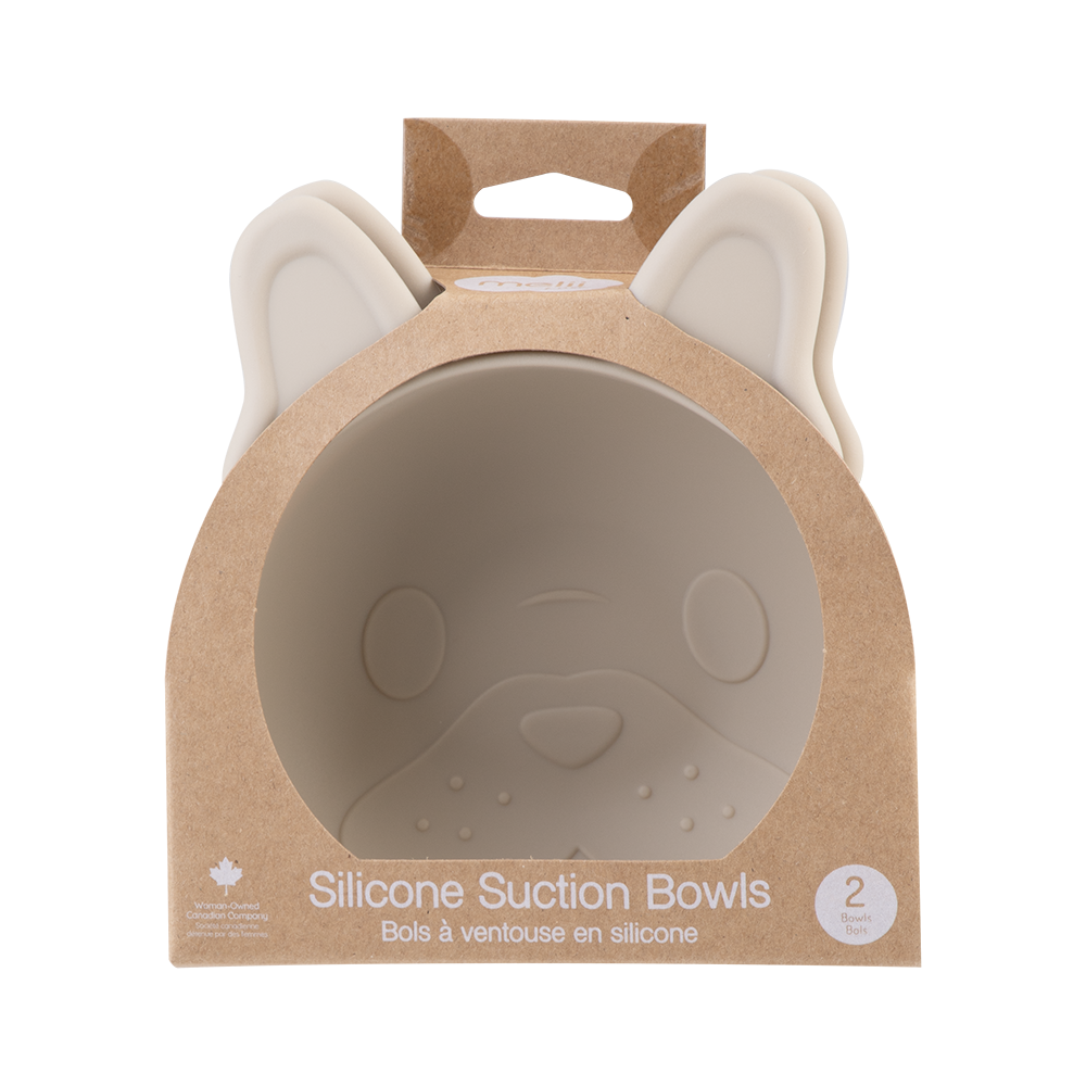 Melii Luxe Silicone Suction Bowl 2 Pack - Bulldog