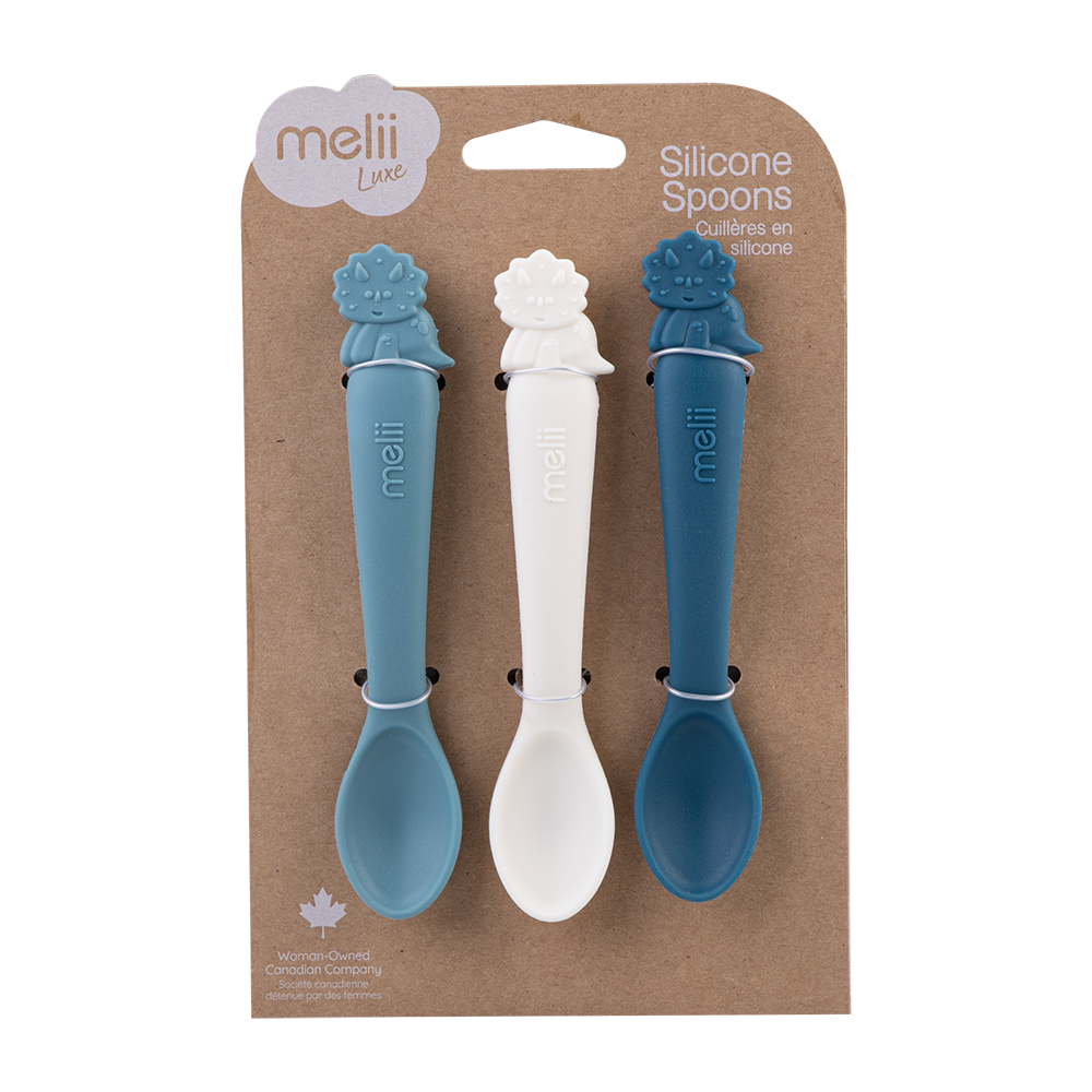 Melii Luxe Silicone Spoon 3 Pack - Dinosaur