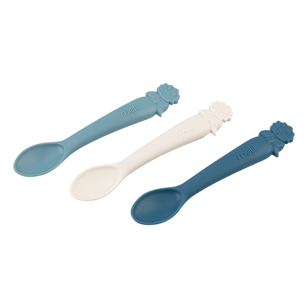 Melii Luxe Silicone Spoon 3 Pack - Dinosaur