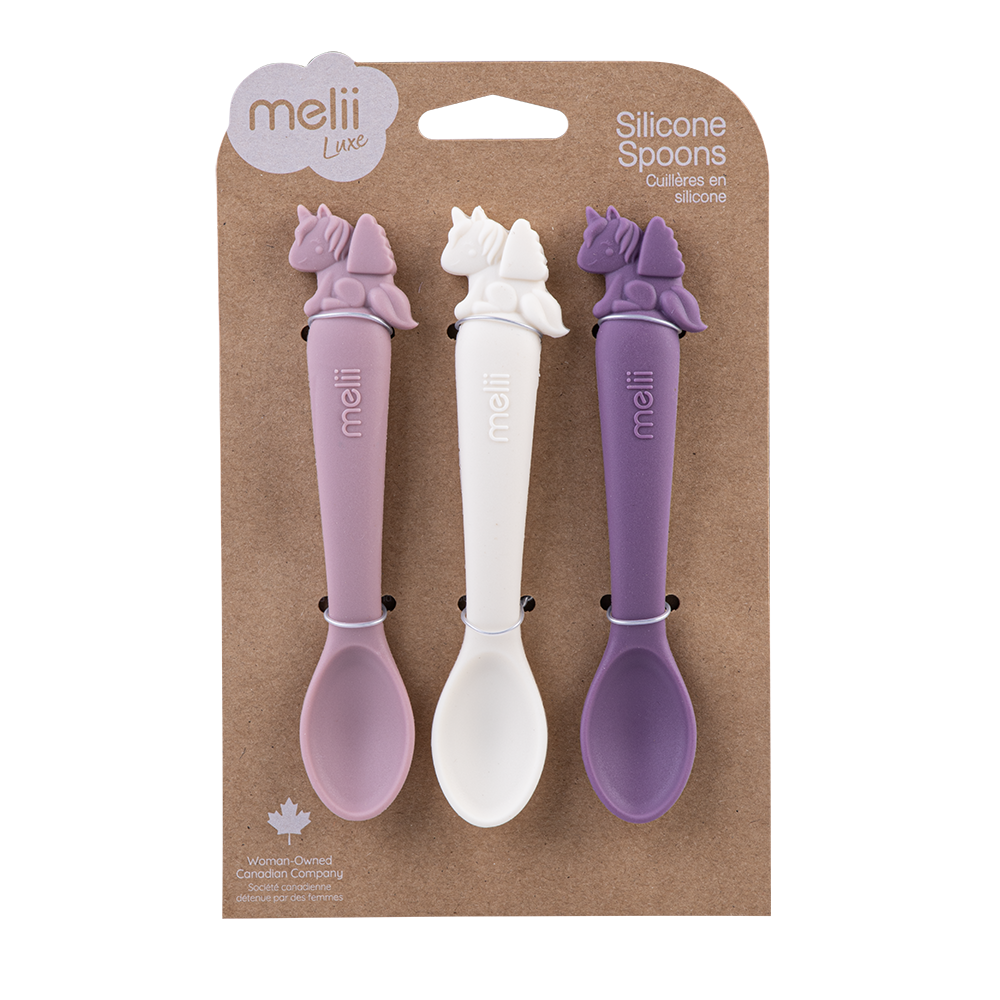 Melii Luxe Silicone Spoon 3 Pack - Unicorn