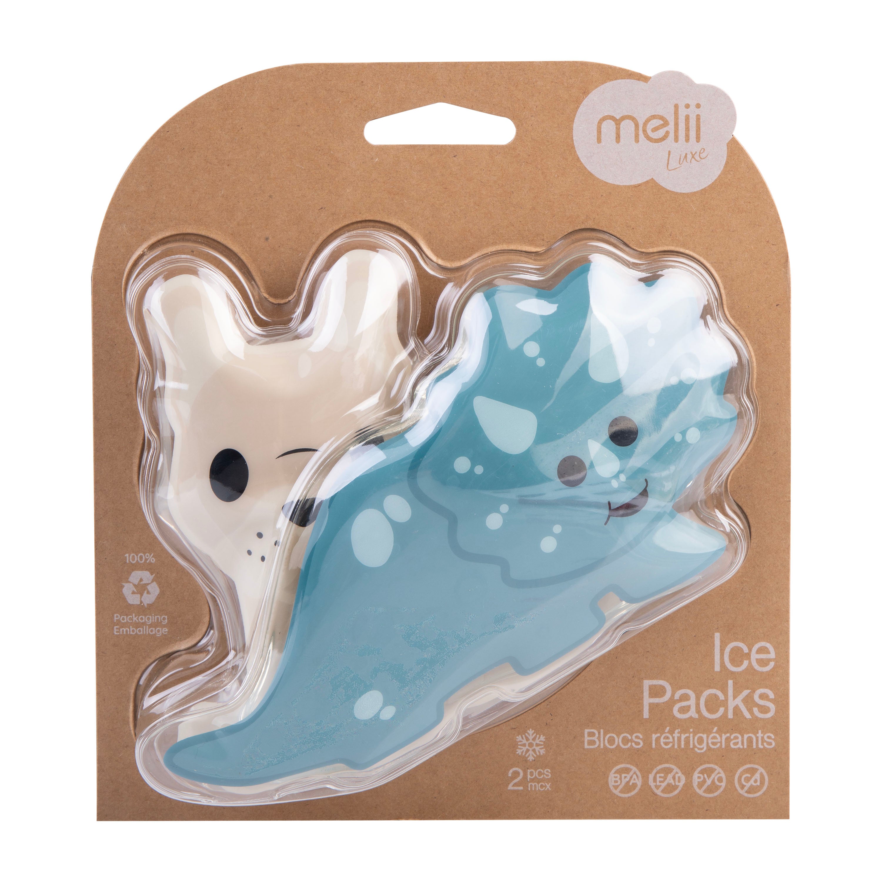 Melii Luxe Gel Ice Packs Set 2 – Dinosaur/Bulldog