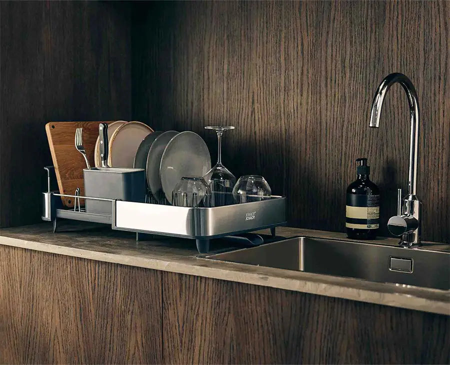 Joseph Joseph Extend™ Steel Expandable Dish Rack With Draining Spout -  Grey