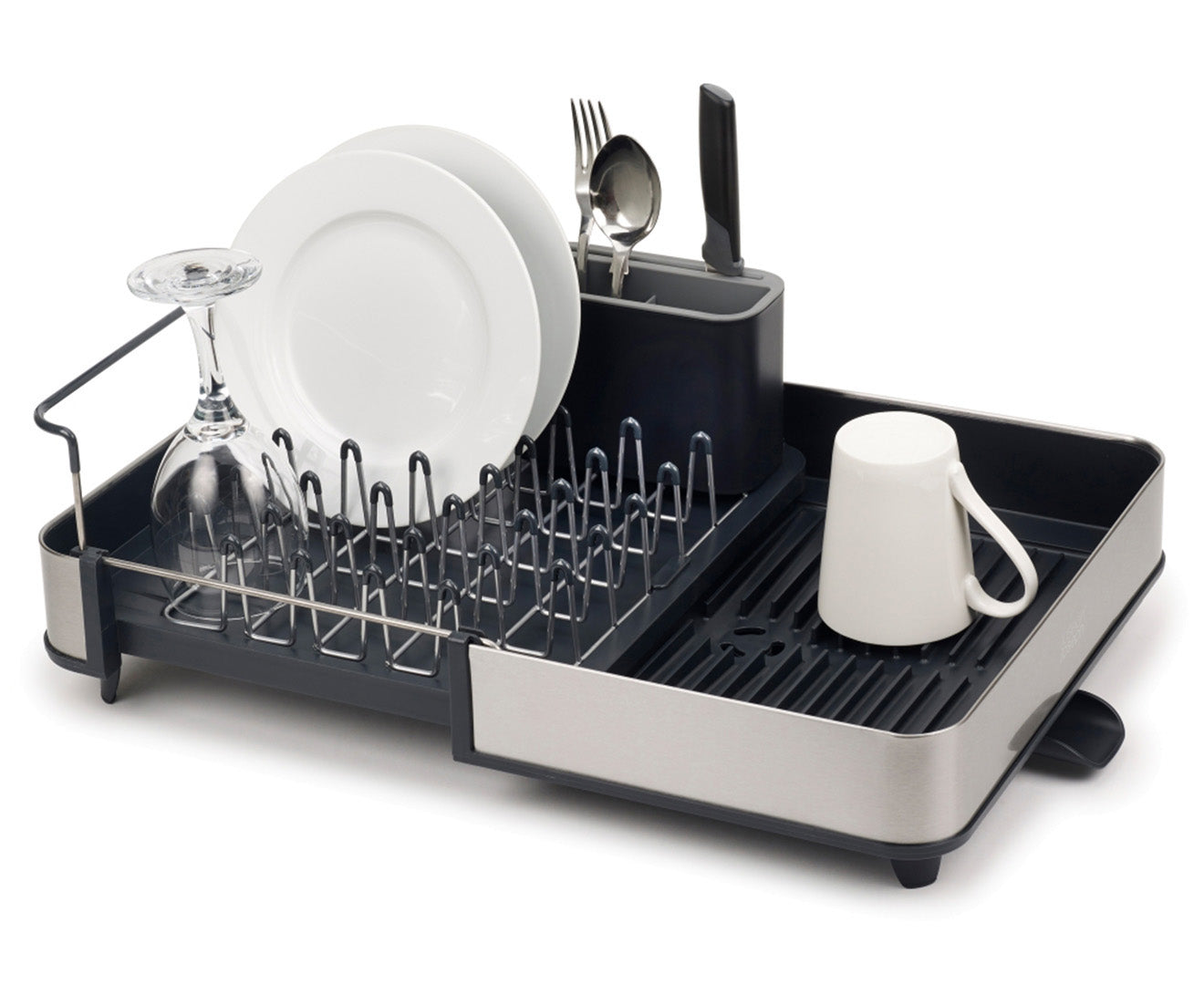 Joseph Joseph Extend™ Steel Expandable Dish Rack With Draining Spout -  Grey