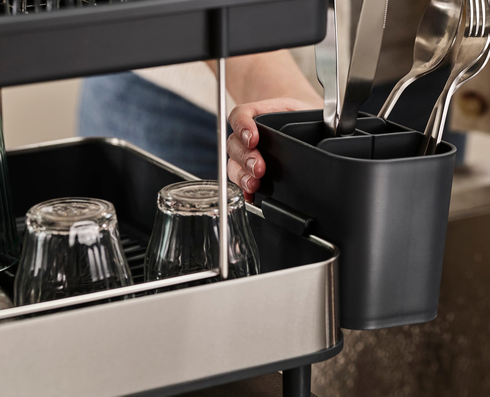 Joseph Joseph Excel Steel 2-Tier Stainless-Steel Dish Rack