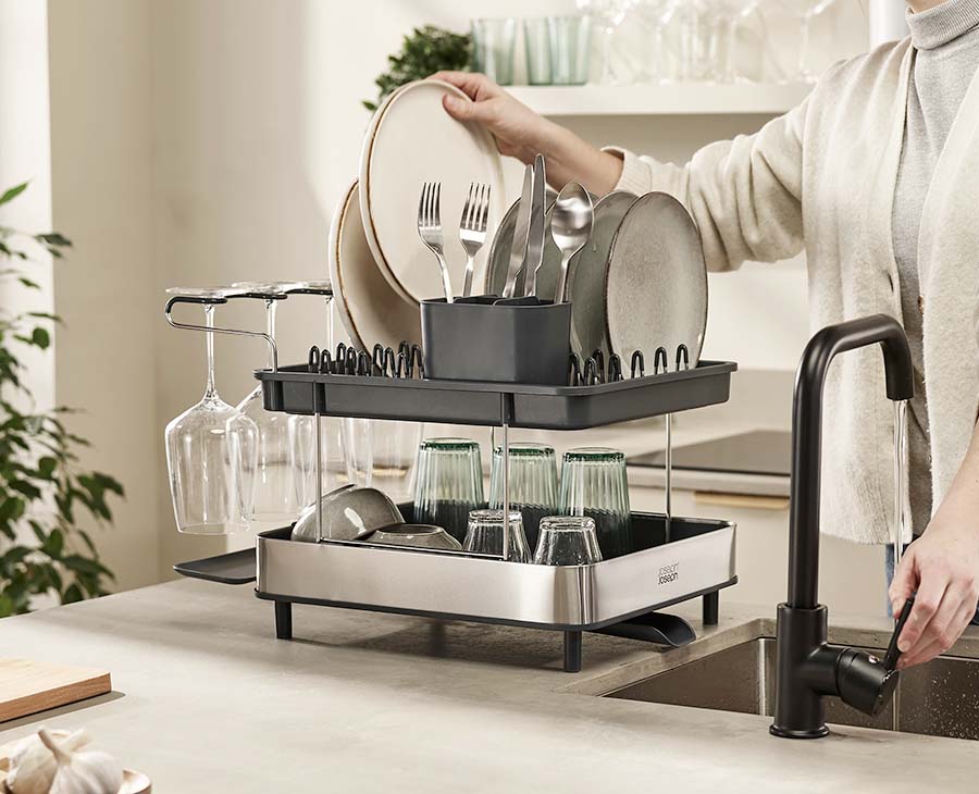 Joseph Joseph Excel Steel 2-Tier Stainless-Steel Dish Rack