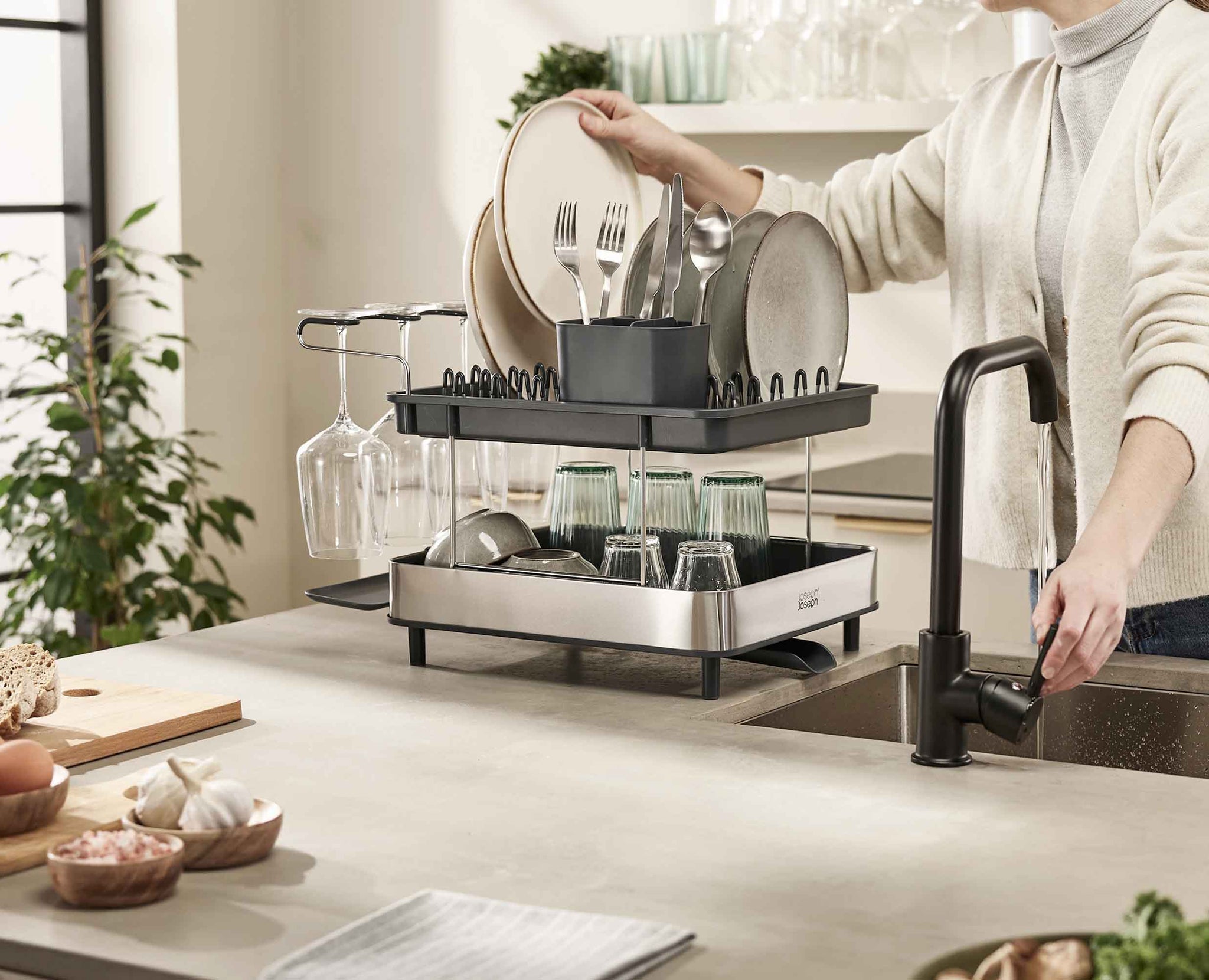 Joseph Joseph Excel Steel 2-Tier Stainless-Steel Dish Rack