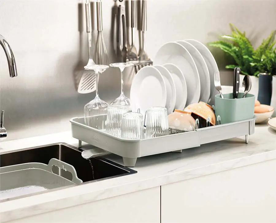Joseph Joseph Extend Expandable Dish Rack - Light Stone/Sage