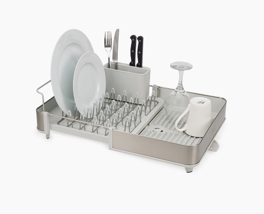 Joseph Joseph Extend™ Steel Expandable Dish Rack With Draining Spout -  Stone