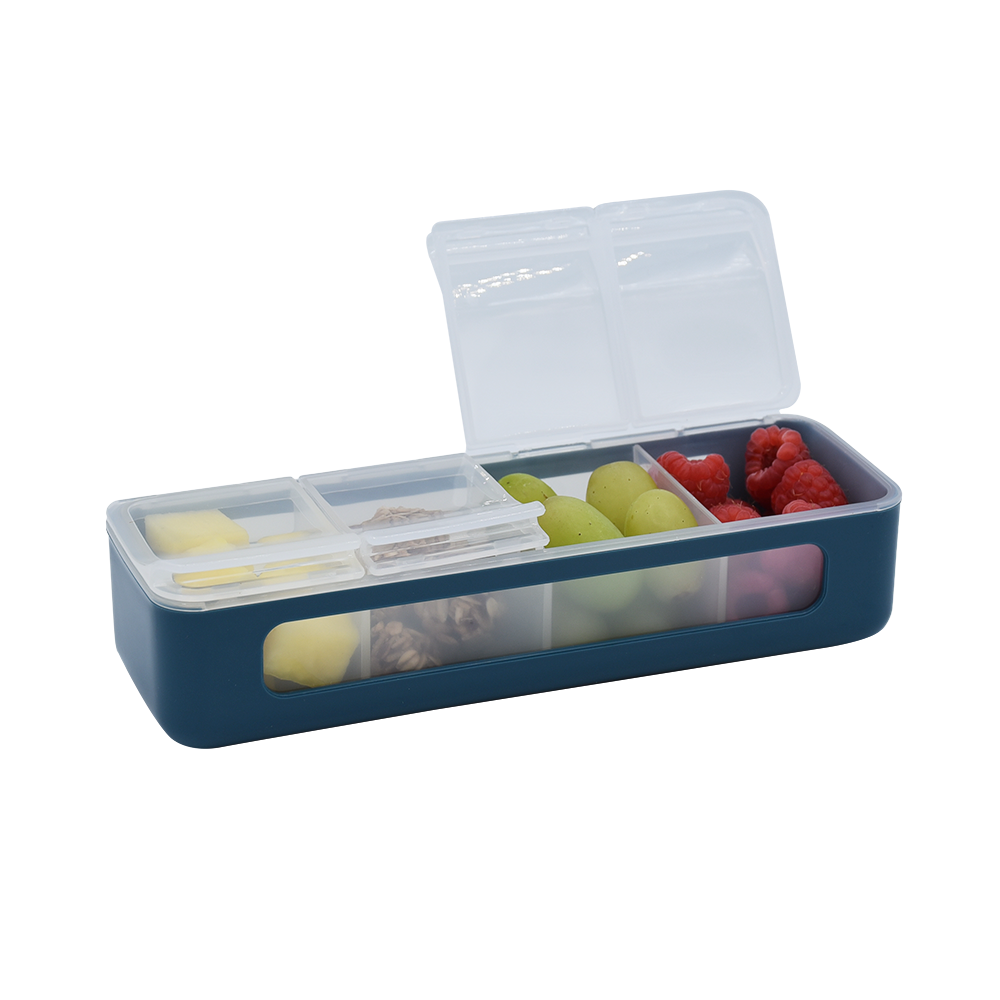 Melii Luxe 4 Compartment Snackle Box - Blue