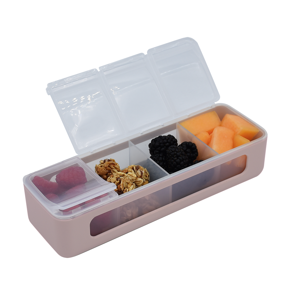 Melii Luxe 4 Compartment Snackle Box - Pink