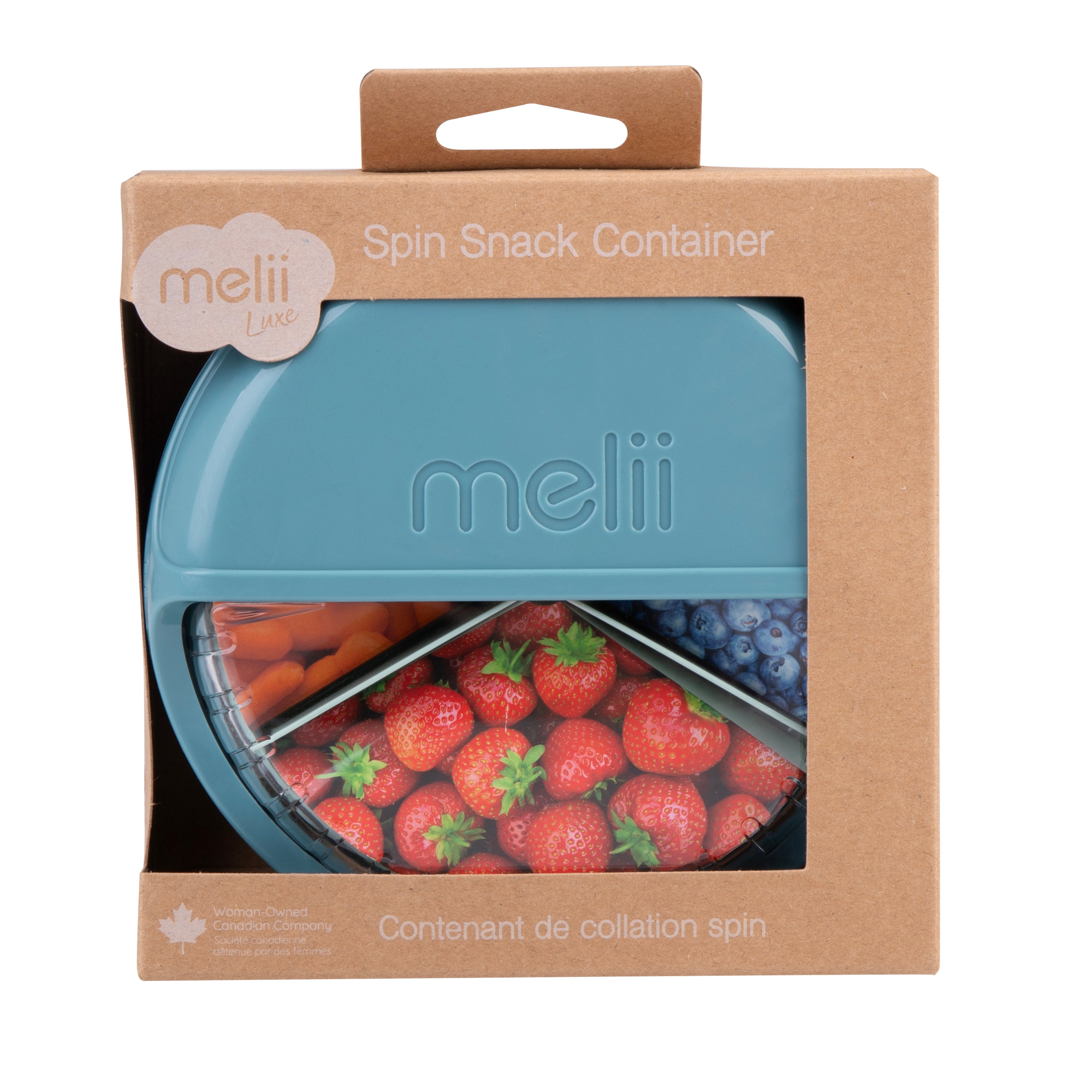 Melii Luxe Spin Snack Container - Blue