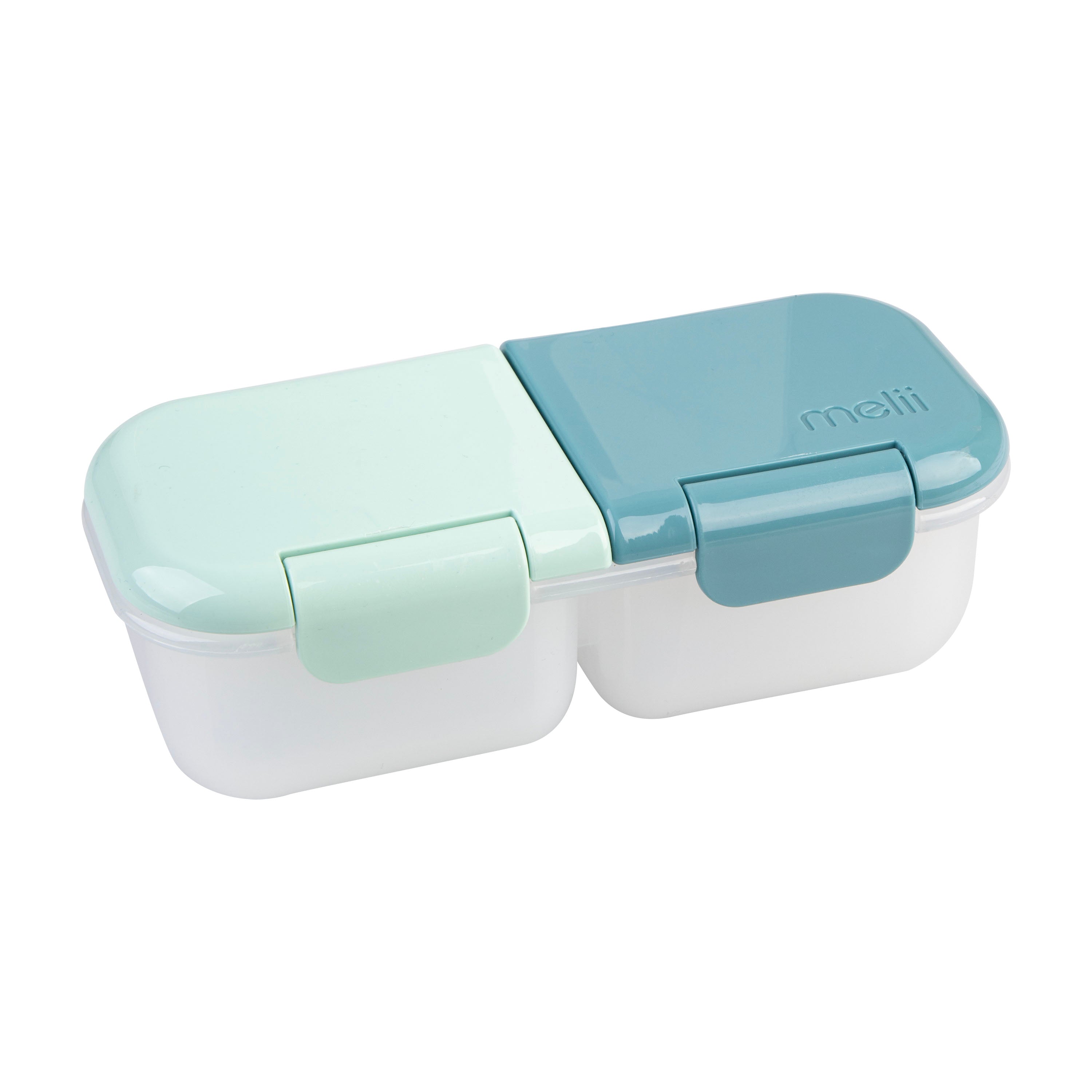 Melii Luxe 2 Compartment Snack Container - Blue & Mint