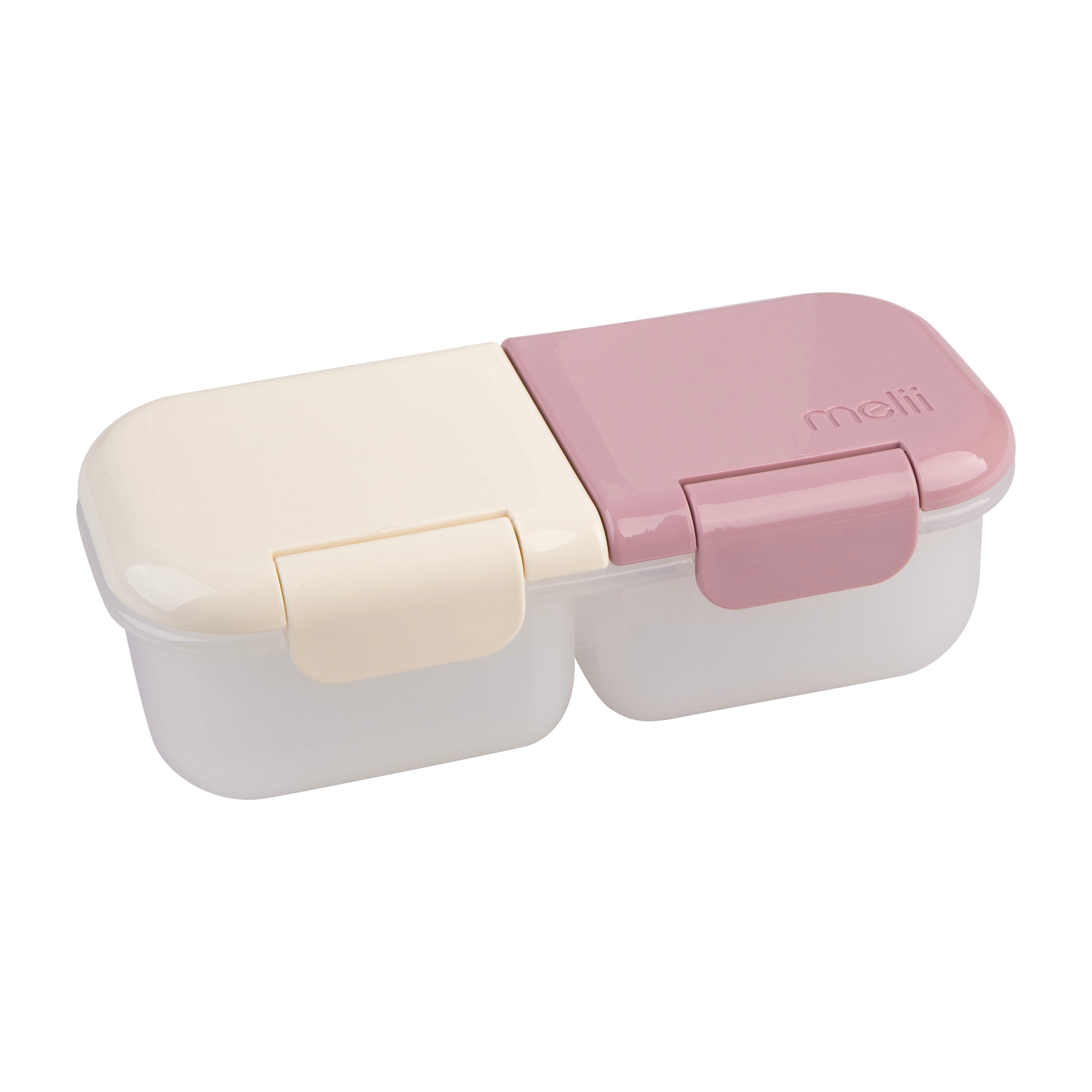 Melii Luxe 2 Compartment Snack Container - Pink & Ivory