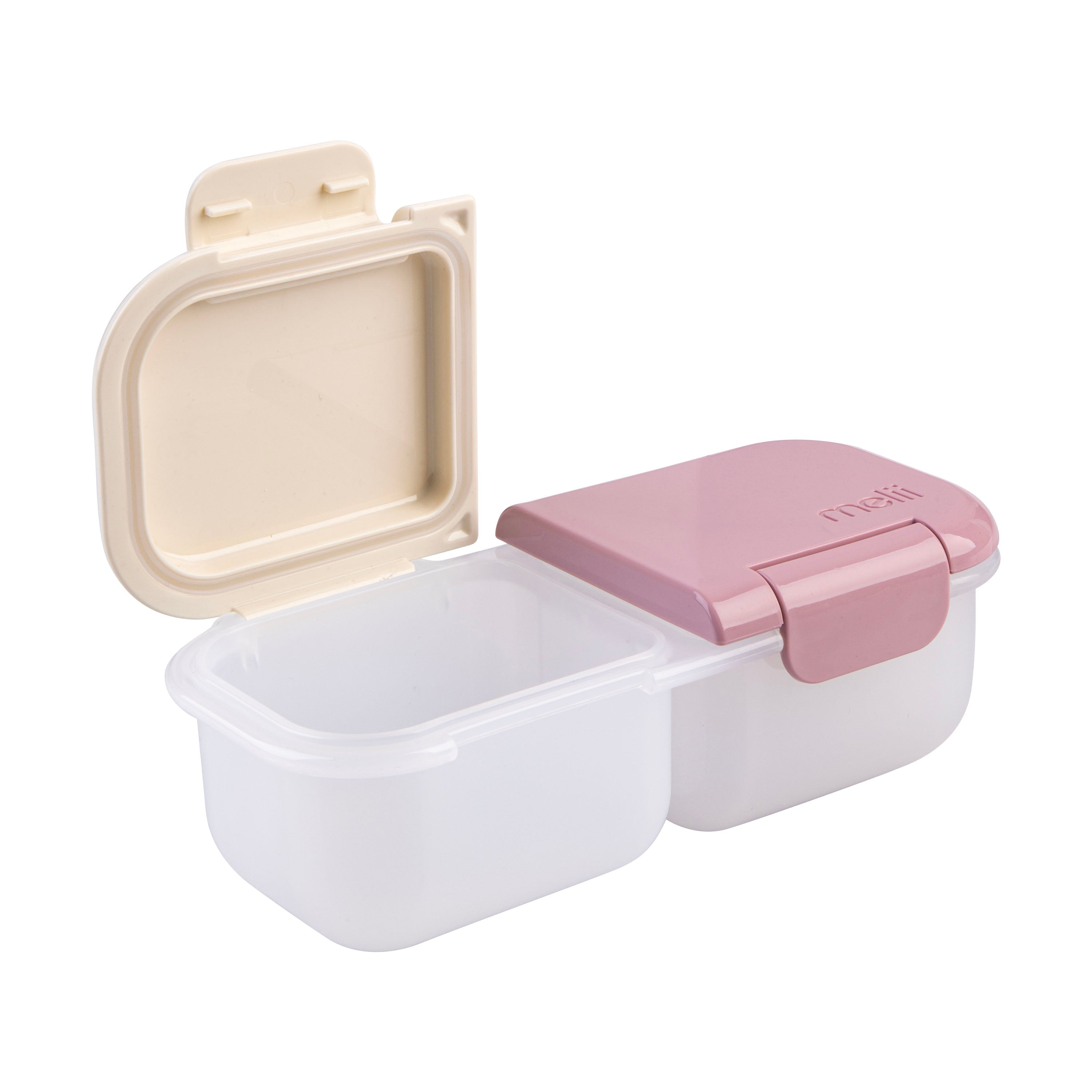 Melii Luxe 2 Compartment Snack Container - Pink & Ivory