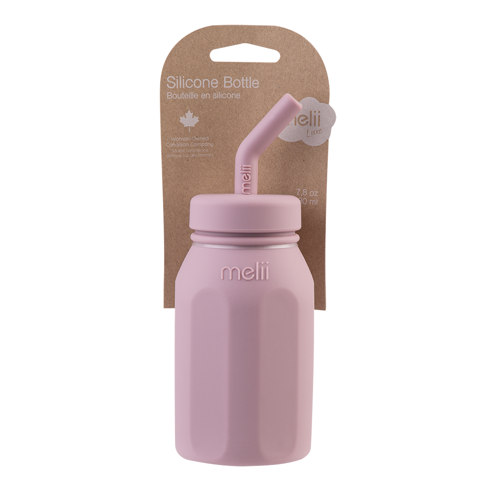 Melii Luxe Silicone Straw Bottle - Pink