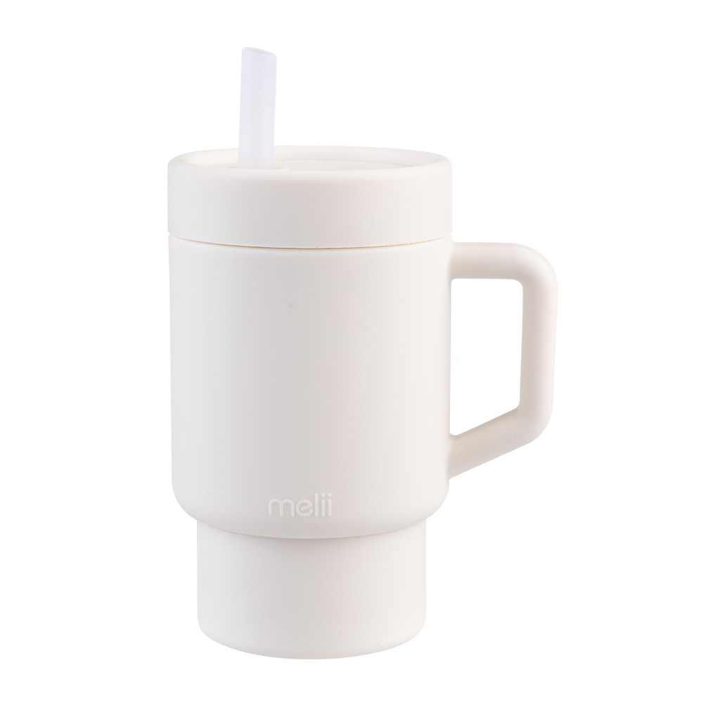 Melii Luxe Silicone Tumbler with Straw 265ml - Ivory